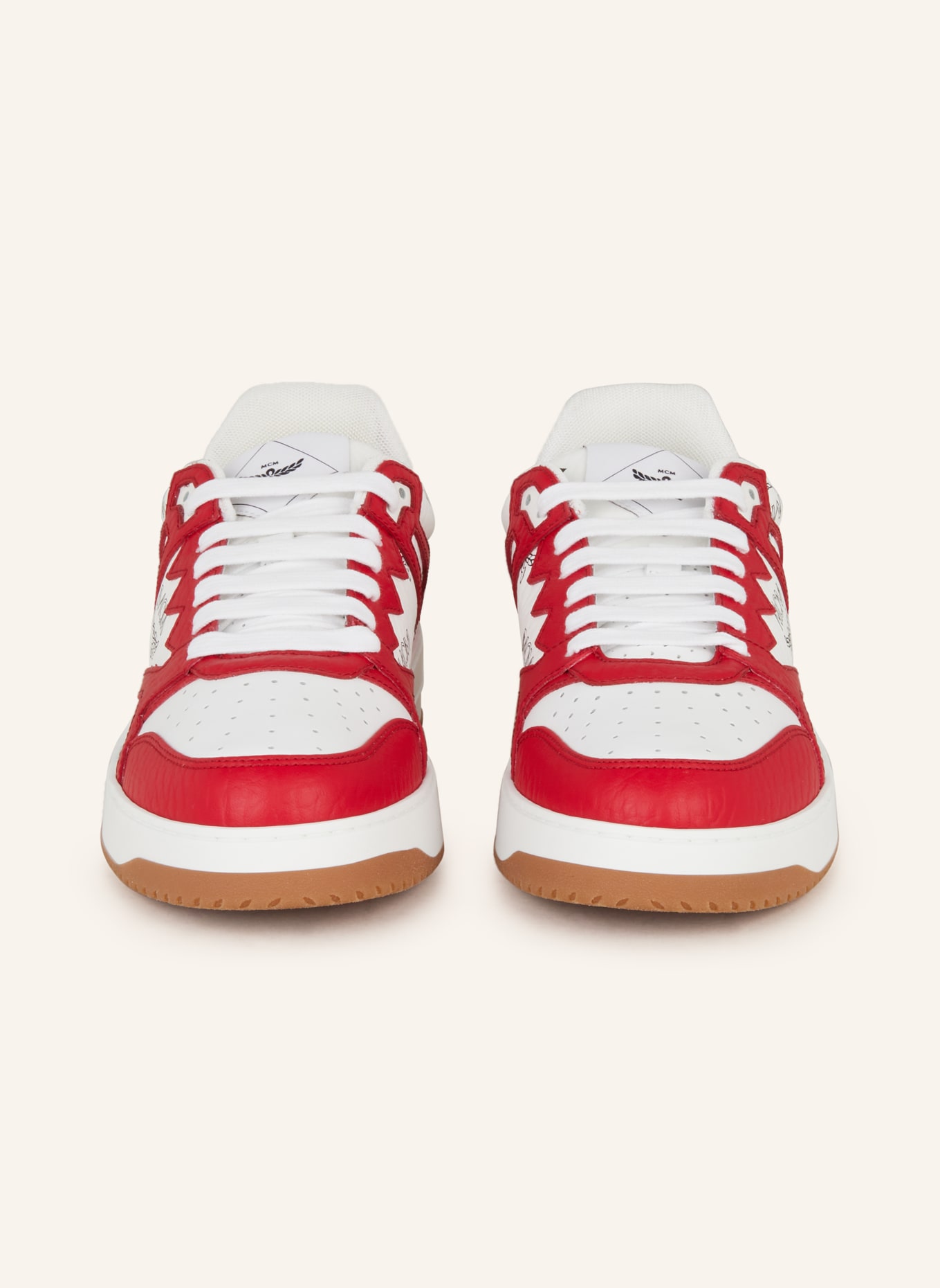 MCM Sneakersy NEO TERRAIN DERBY: BIAŁY/ CIEMNOCZERWONY