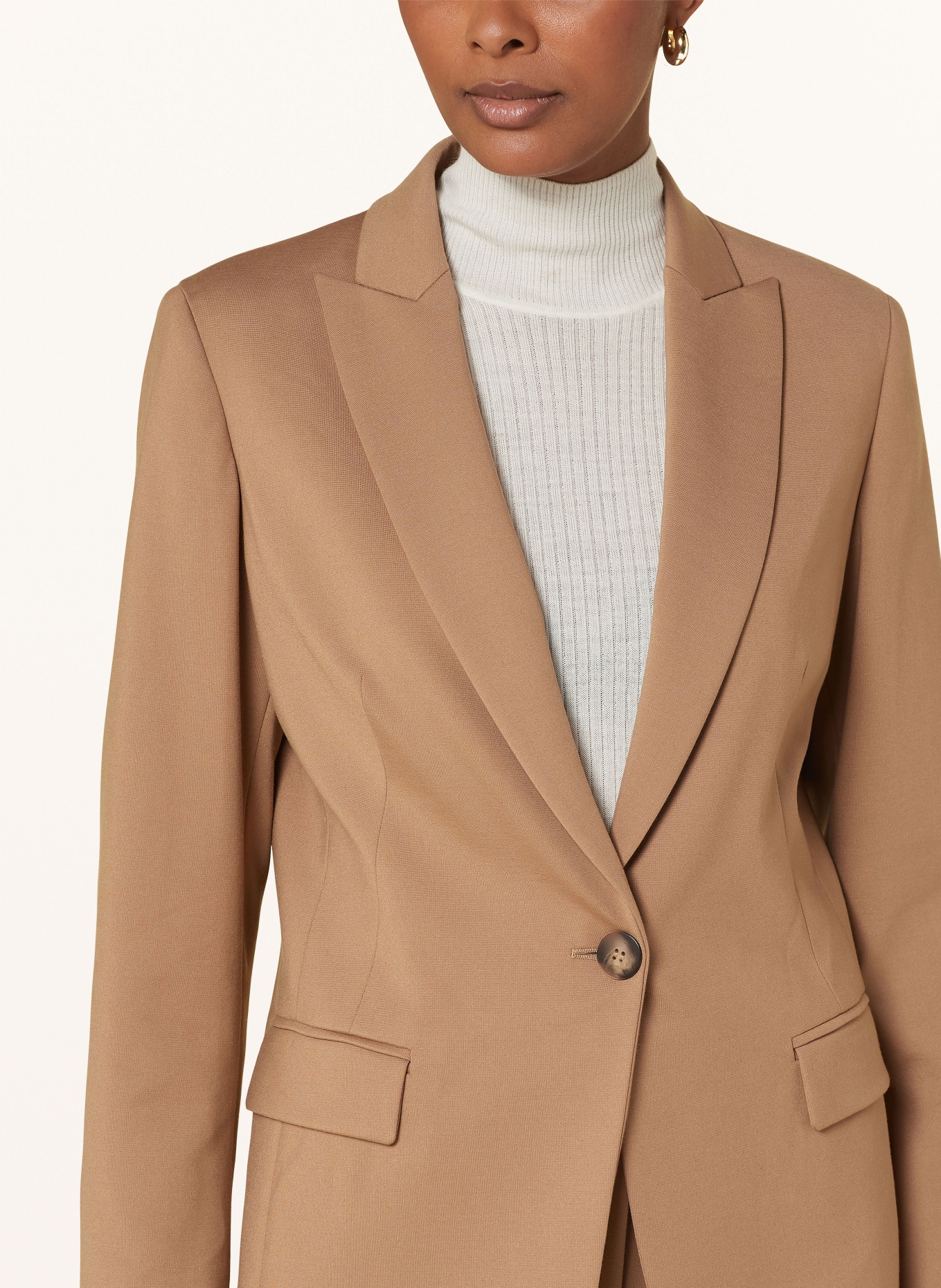 ELENA MIRO Jersey blazer, Color: CAMEL (Image 4)