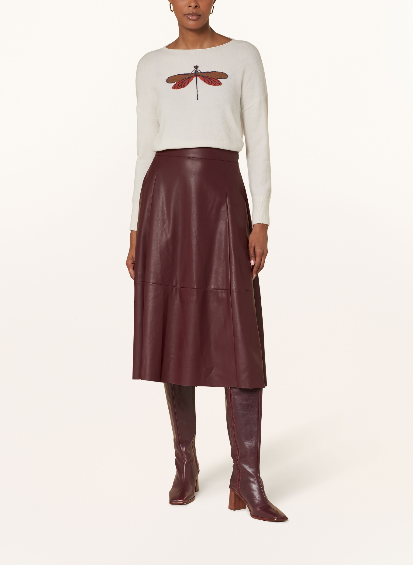 ELENA MIRO Rock in Lederoptik: DUNKELROT