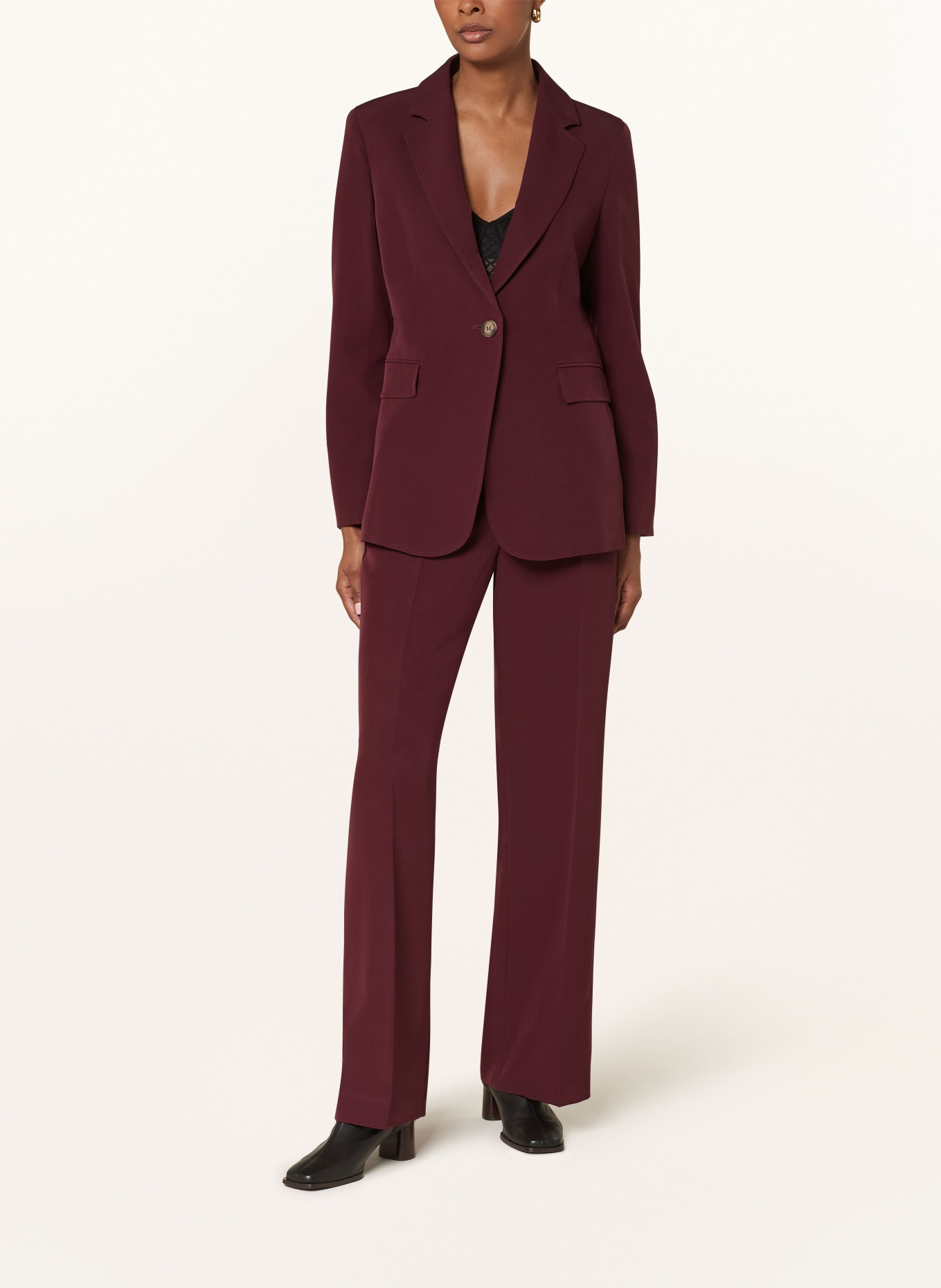 Dark red blazer women deals