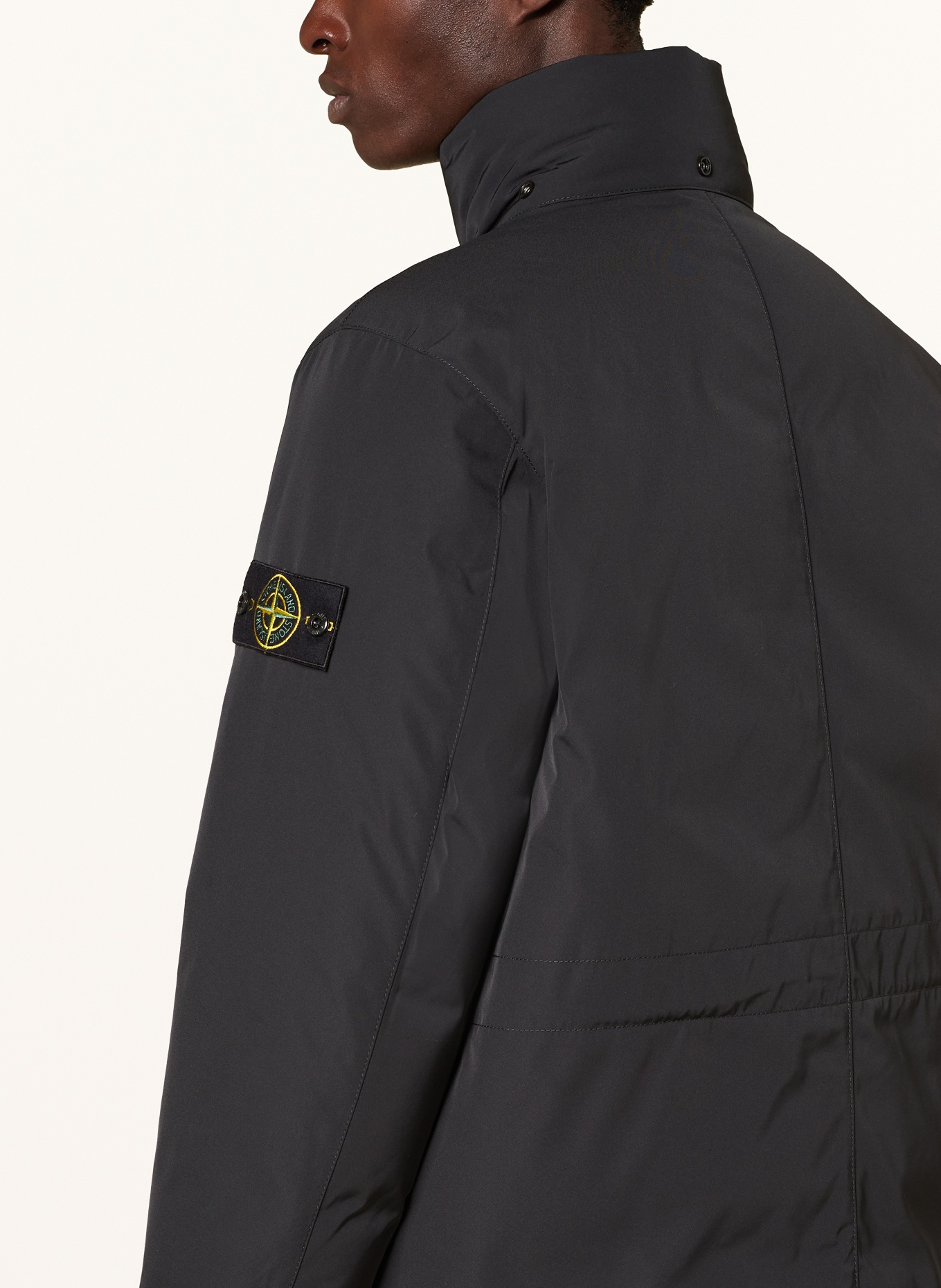 STONE ISLAND Down parka: BLACK