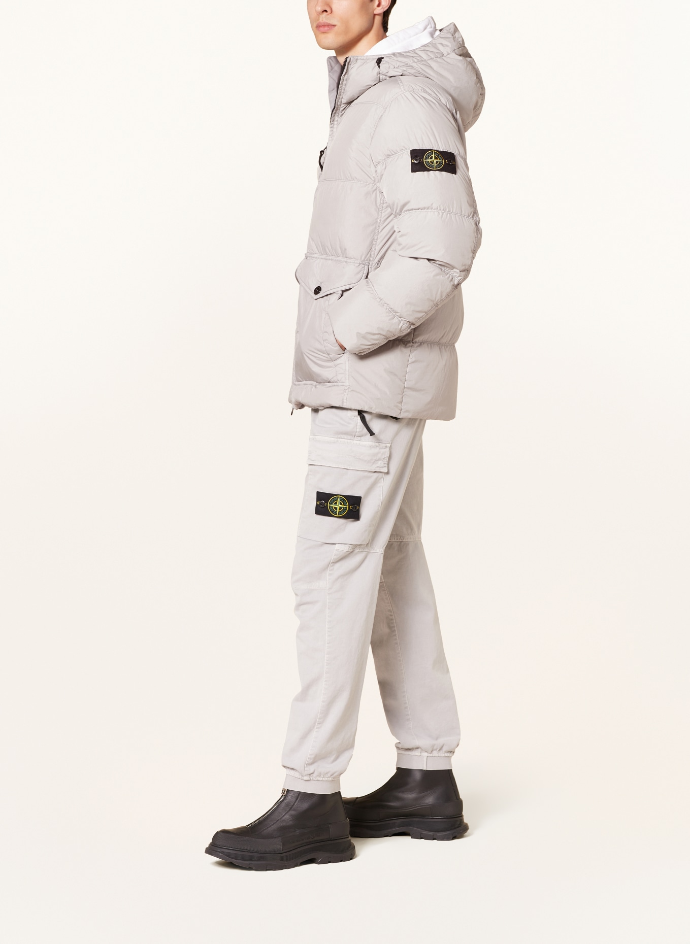 STONE ISLAND Down jacket in light gray