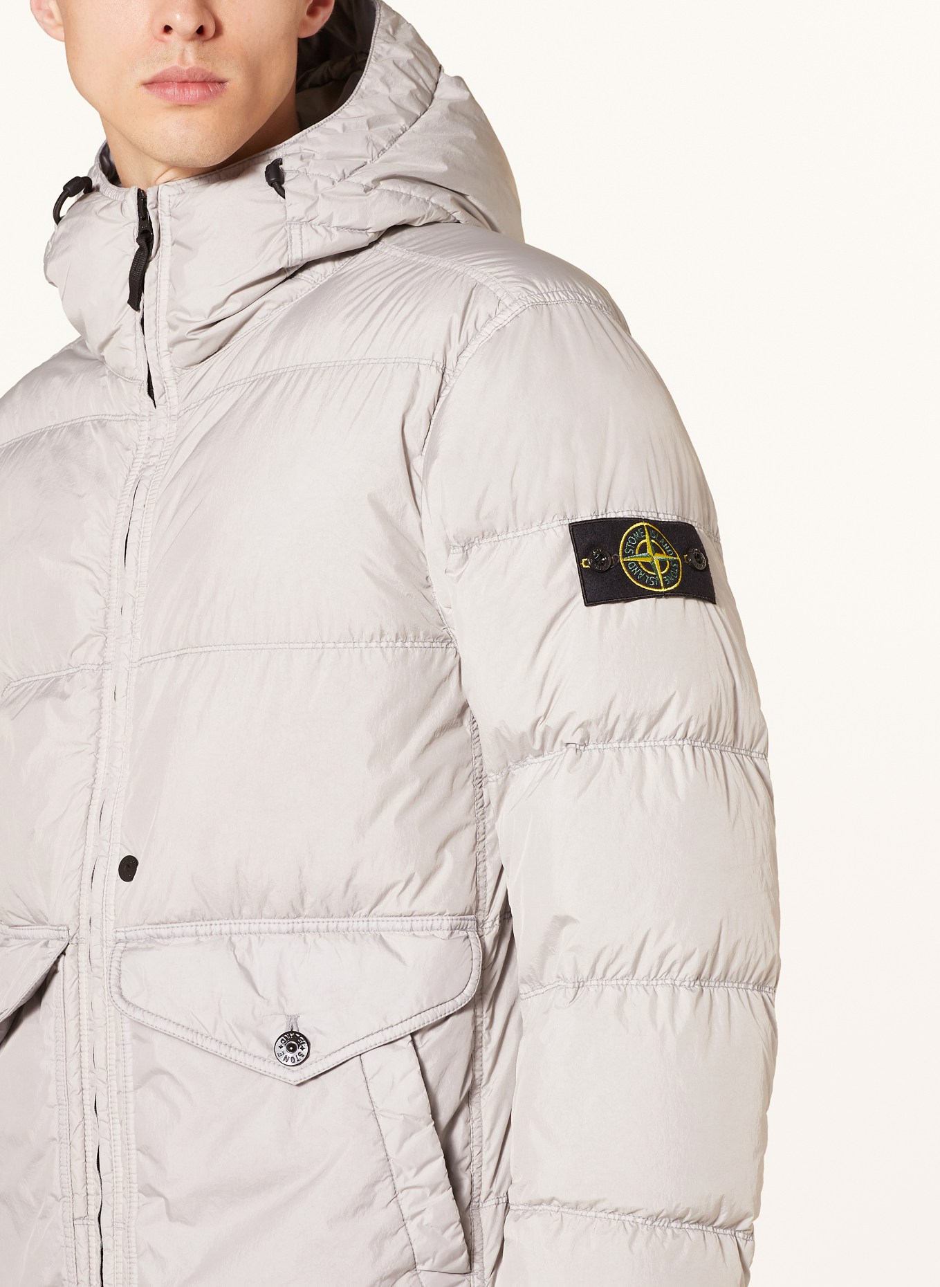 White stone island puffer jacket hot sale