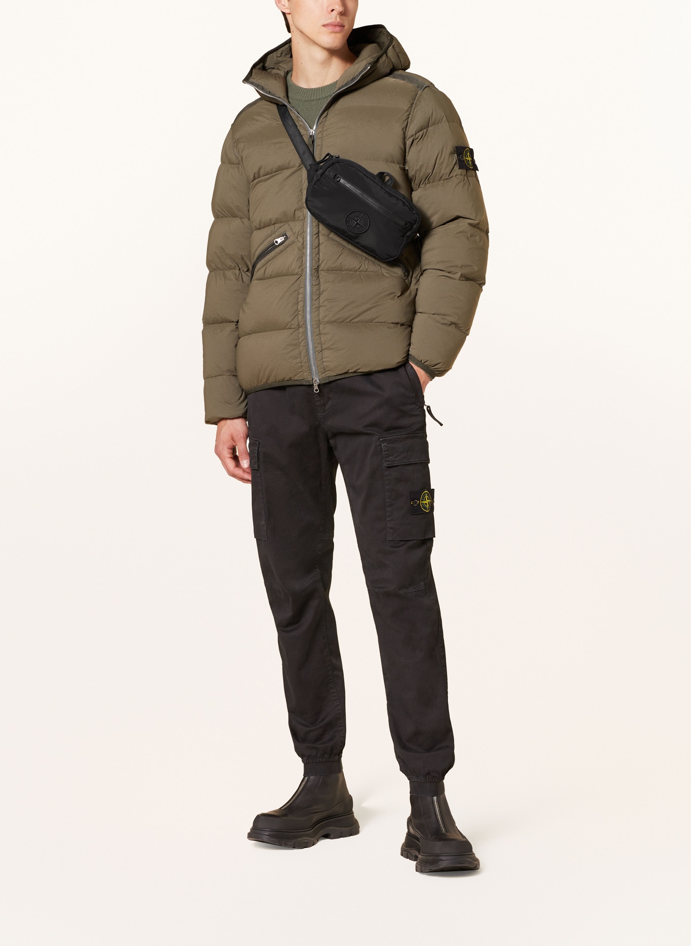 Stone island black harness bag best sale