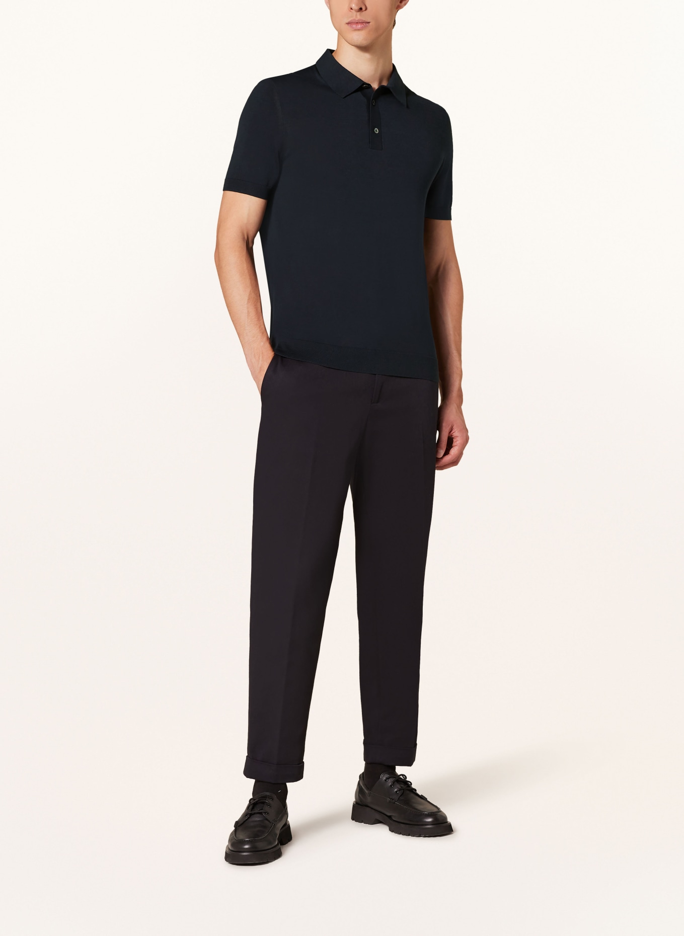 COS Poloshirt Slim Fit mit Seide, Farbe: DUNKELBLAU (Bild 2)