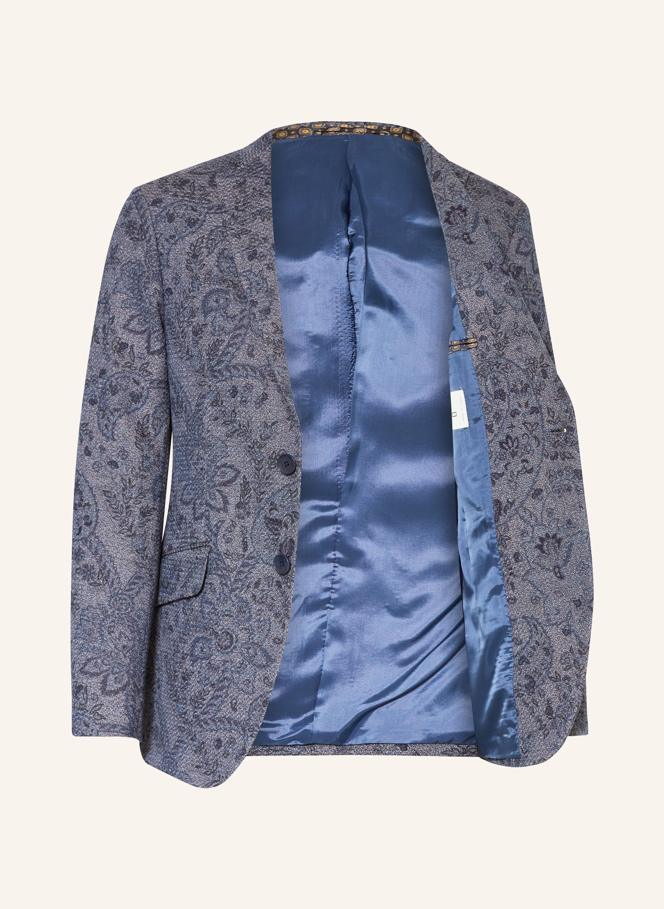 ETRO Jacquard tailored jacket extra slim fit in blue/ blue gray