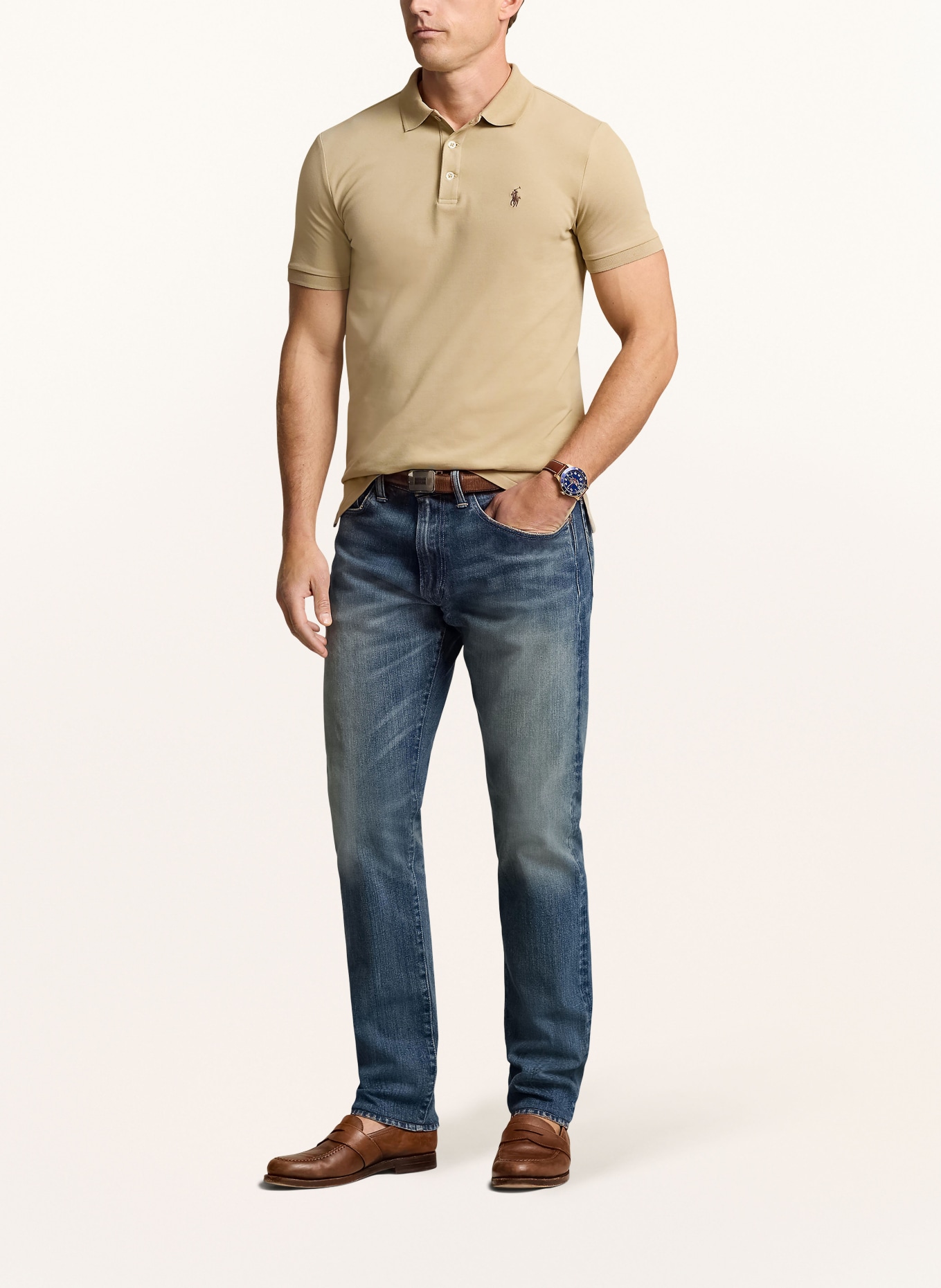 POLO RALPH LAUREN Piqué-Poloshirt Custom Slim Fit, Farbe: BEIGE (Bild 2)