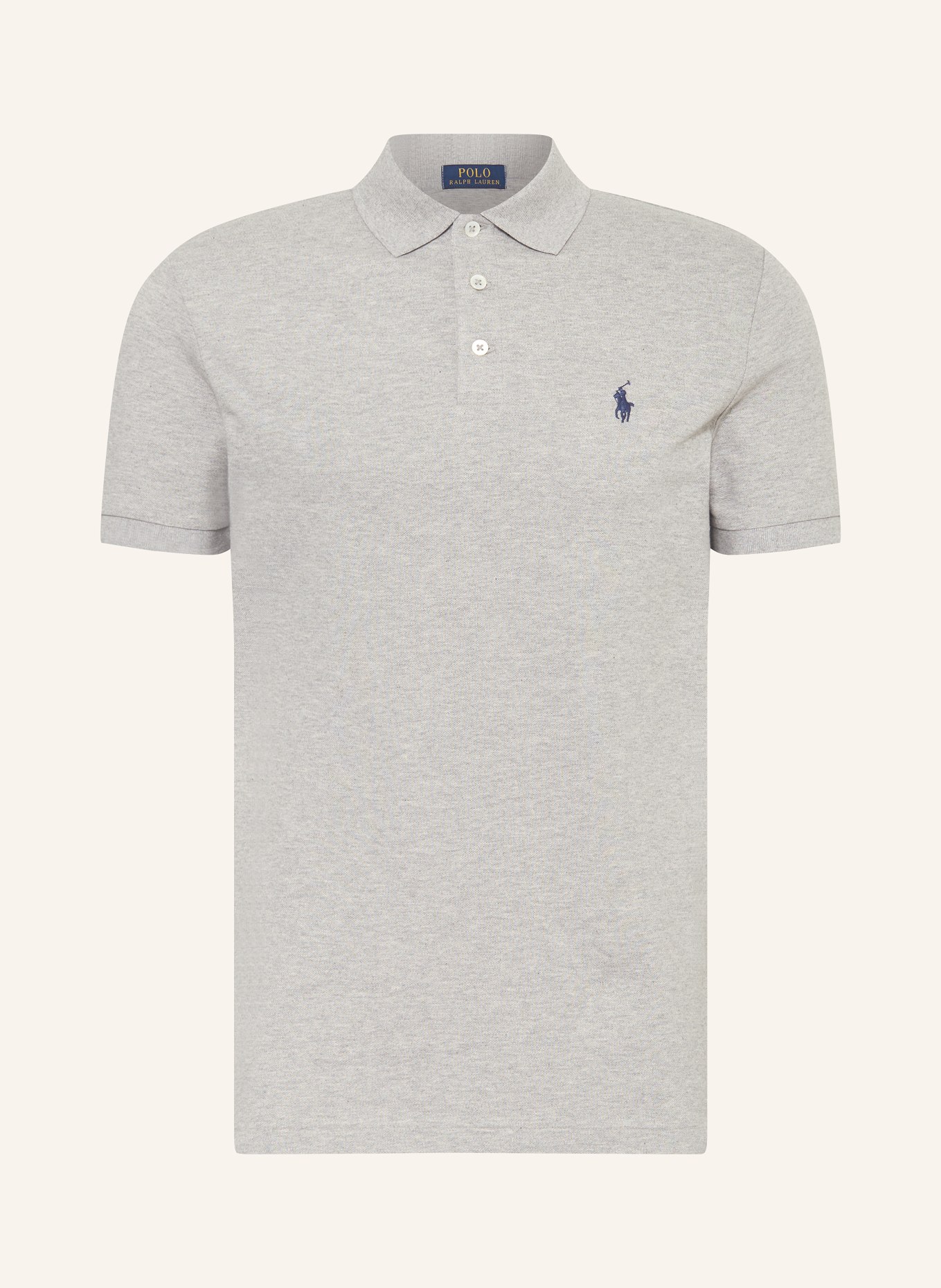 POLO RALPH LAUREN Piqué-Poloshirt Custom Slim Fit, Farbe: GRAU (Bild 1)