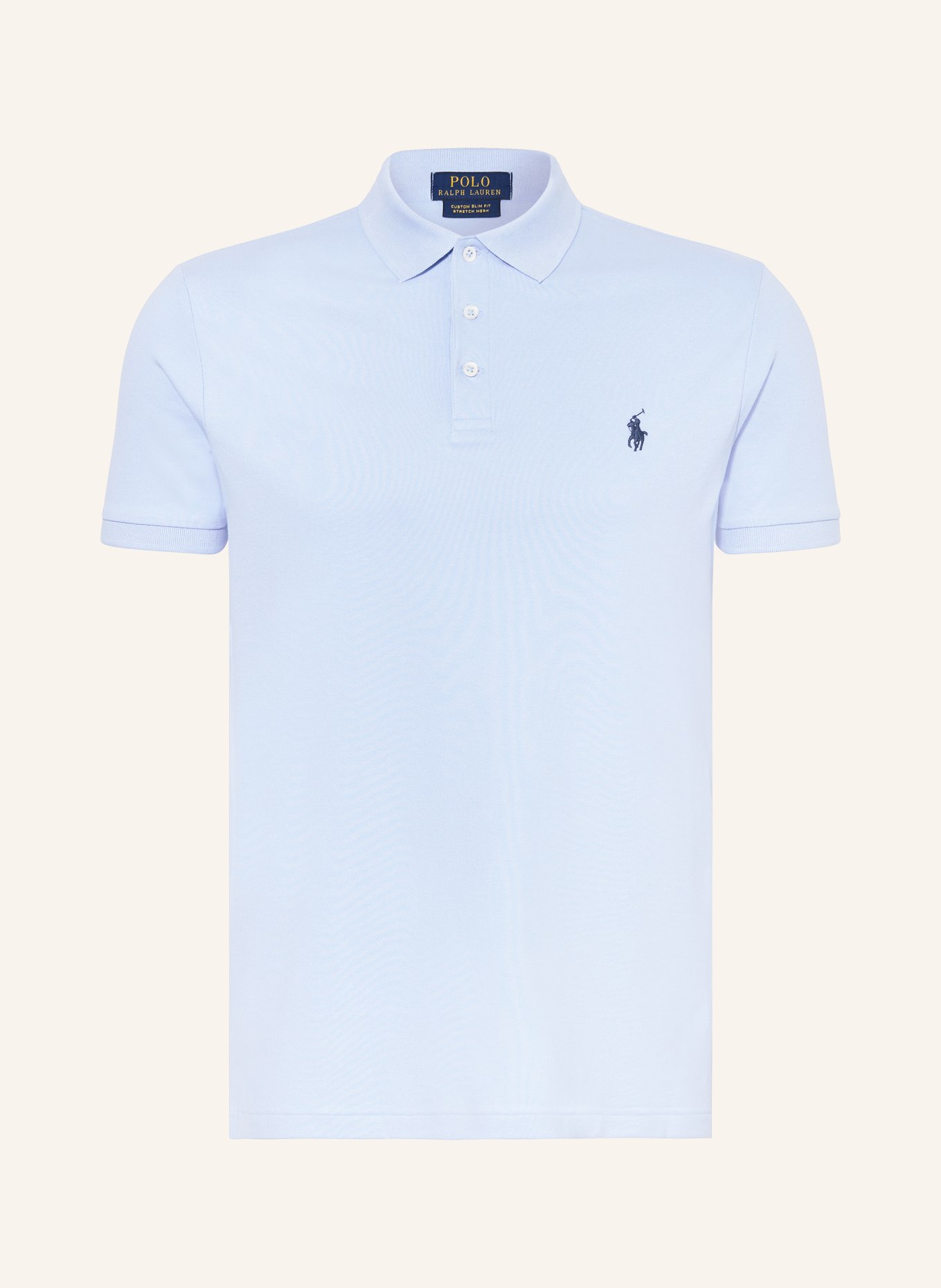 POLO RALPH LAUREN Piqué-Poloshirt Custom Slim Fit, Farbe: HELLBLAU (Bild 1)