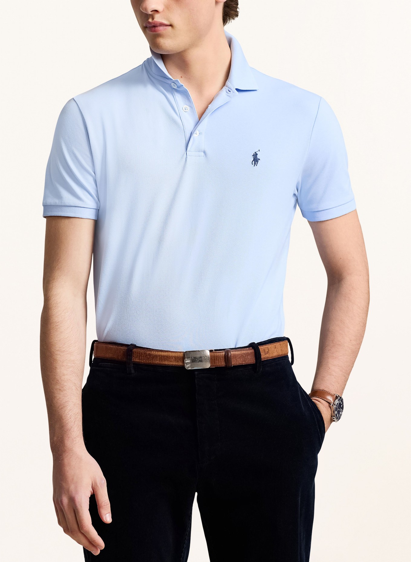 POLO RALPH LAUREN Polokošile z piké Custom Slim Fit, Barva: TMAVĚ MODRÁ (Obrázek 4)