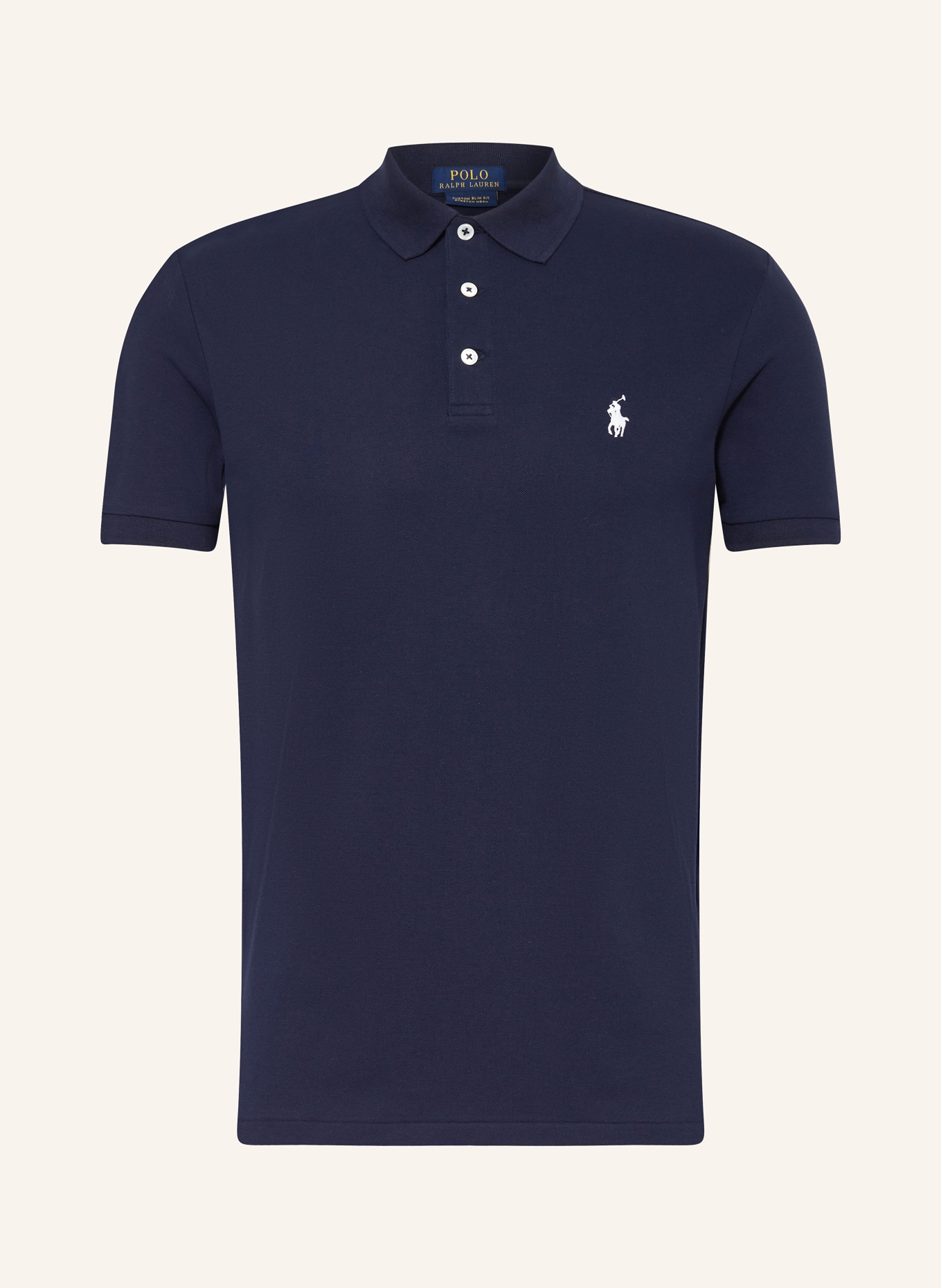 POLO RALPH LAUREN Piqué polo shirt custom slim fit, Color: DARK BLUE (Image 1)