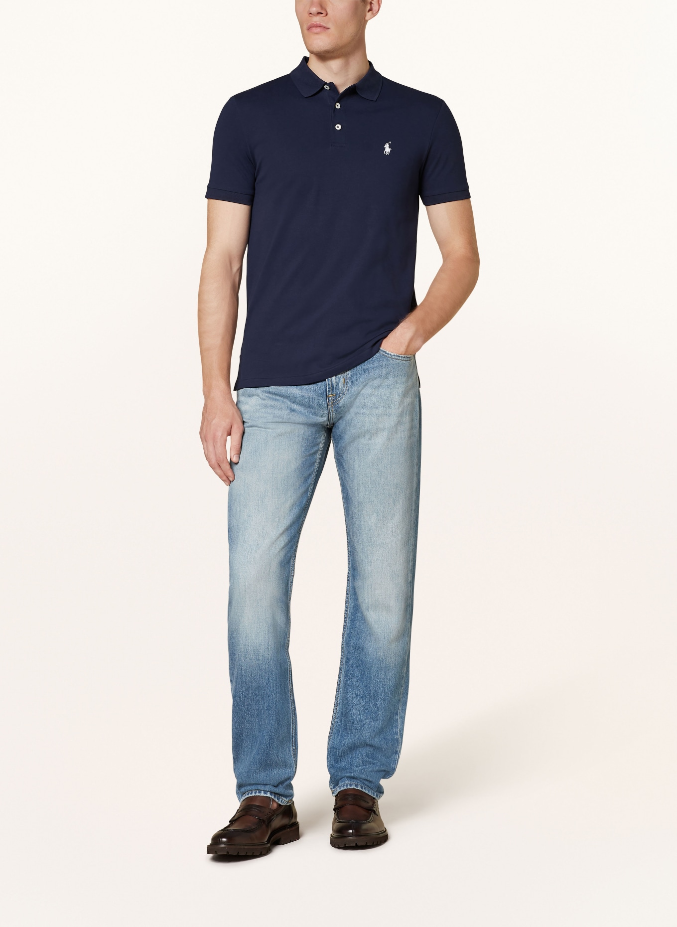 POLO RALPH LAUREN Piqué polo shirt custom slim fit, Color: DARK BLUE (Image 2)