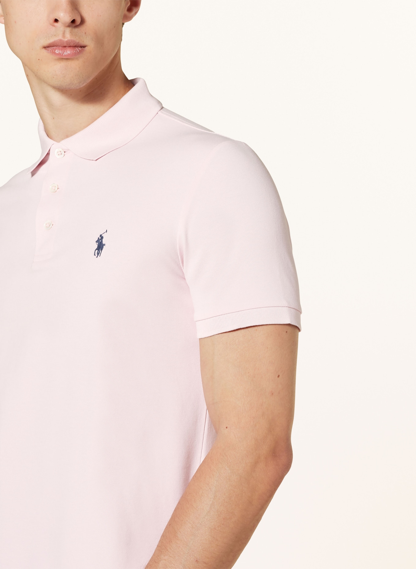 POLO RALPH LAUREN Piqué-Poloshirt Custom Slim Fit, Farbe: HELLROSA (Bild 4)