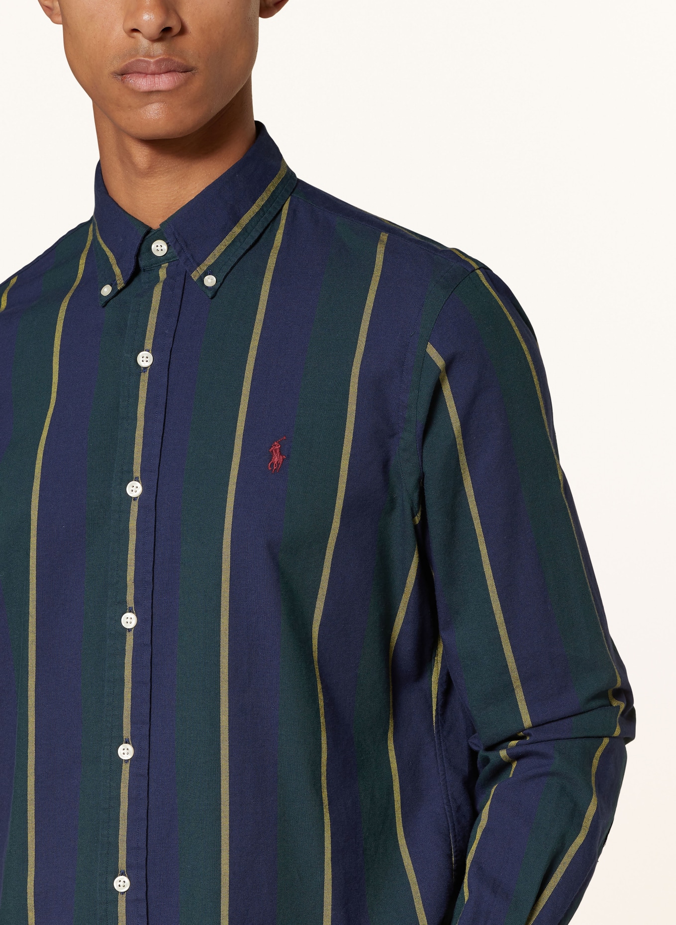 POLO RALPH LAUREN Oxford shirt classic fit in dark blue dark green