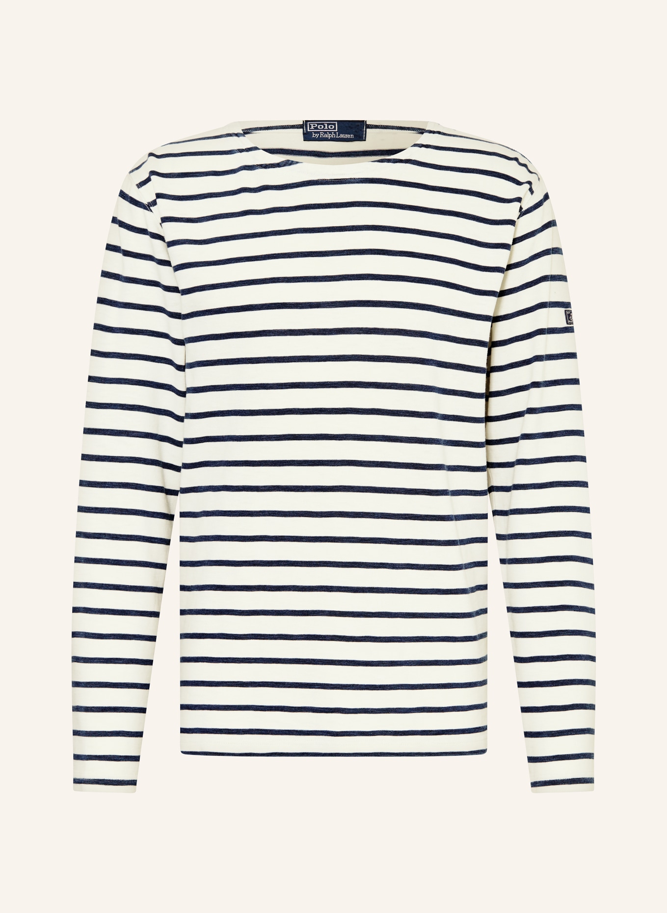 Black and white striped long sleeve polo store