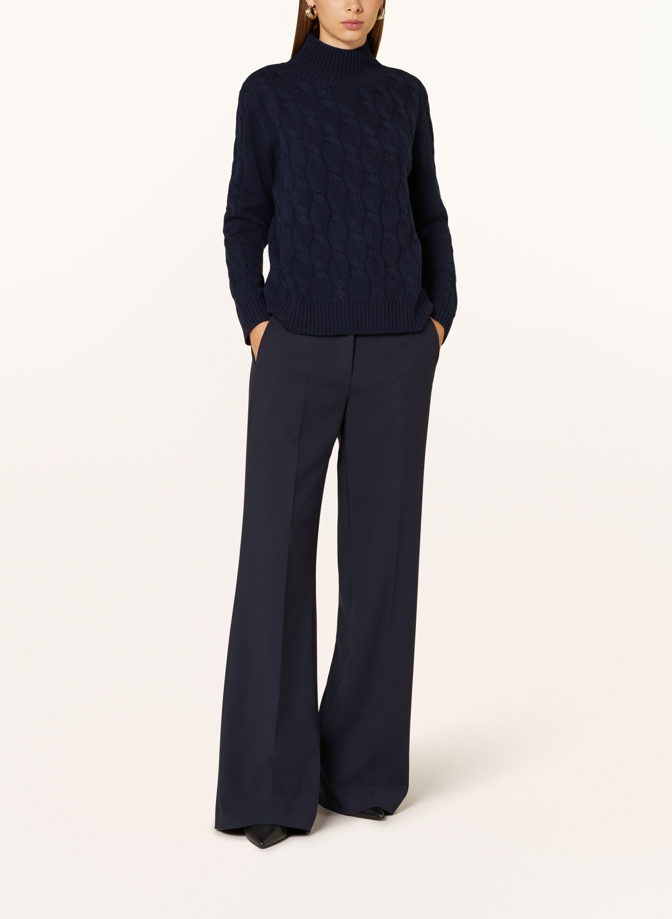 darling harbour Sweater with cashmere: DARK BLUE