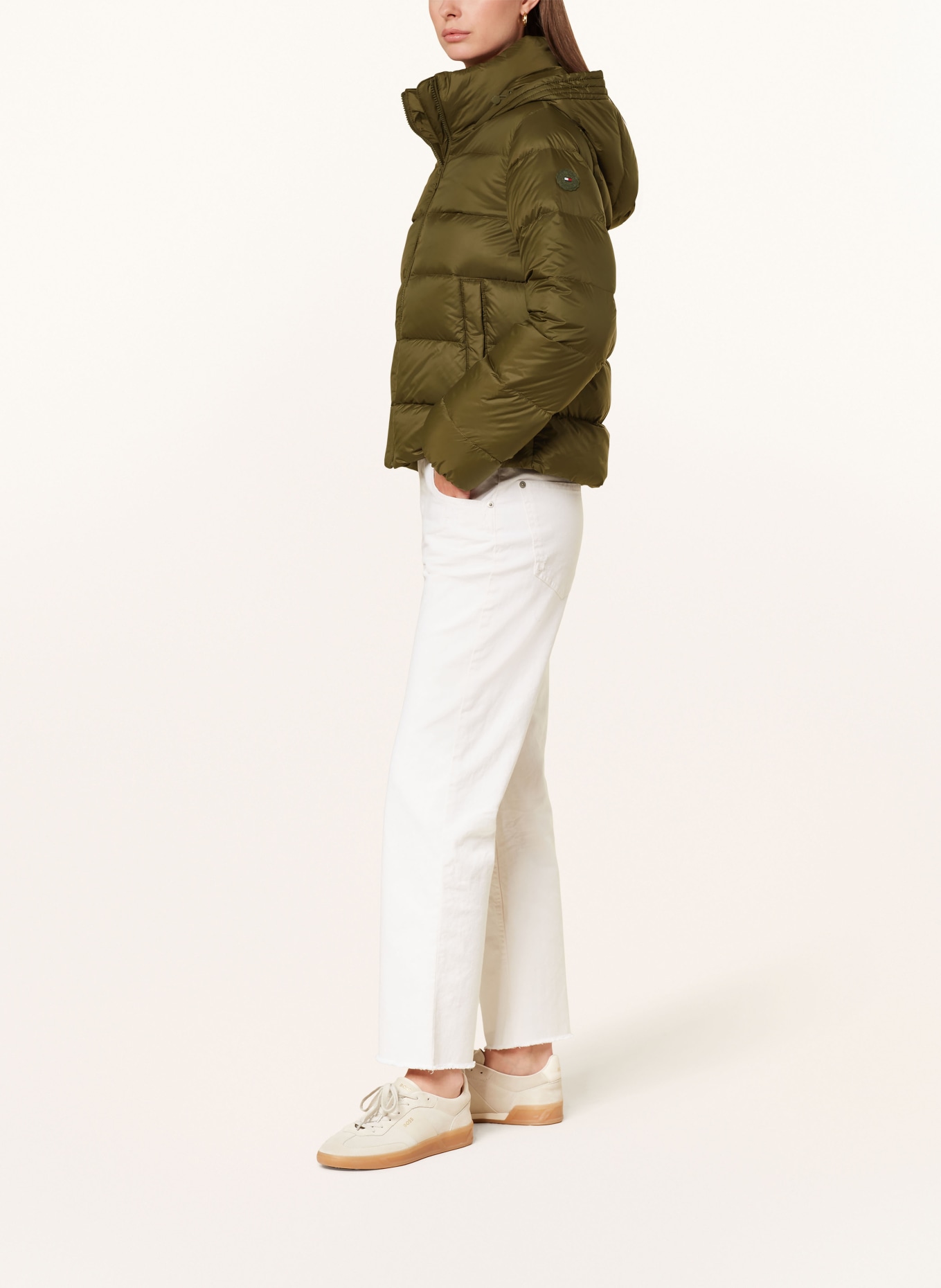 TOMMY HILFIGER Péřová bunda: ZELENÁ