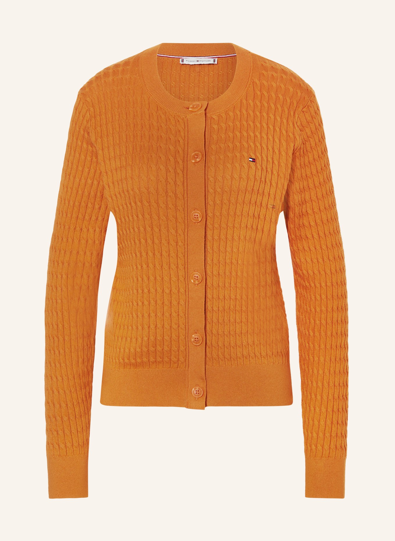 TOMMY HILFIGER Strickjacke: DUNKELORANGE