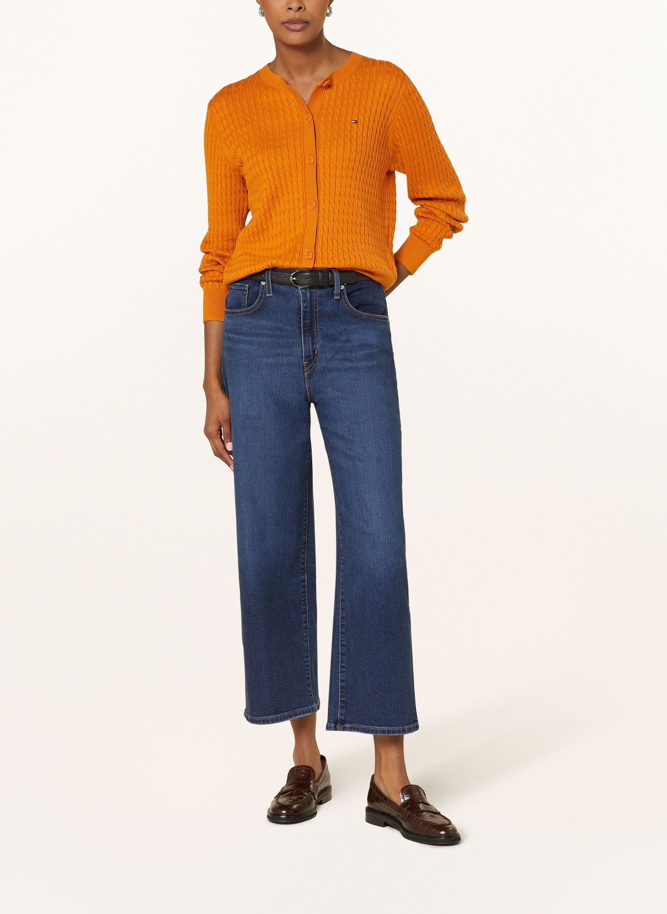 TOMMY HILFIGER Strickjacke: DUNKELORANGE