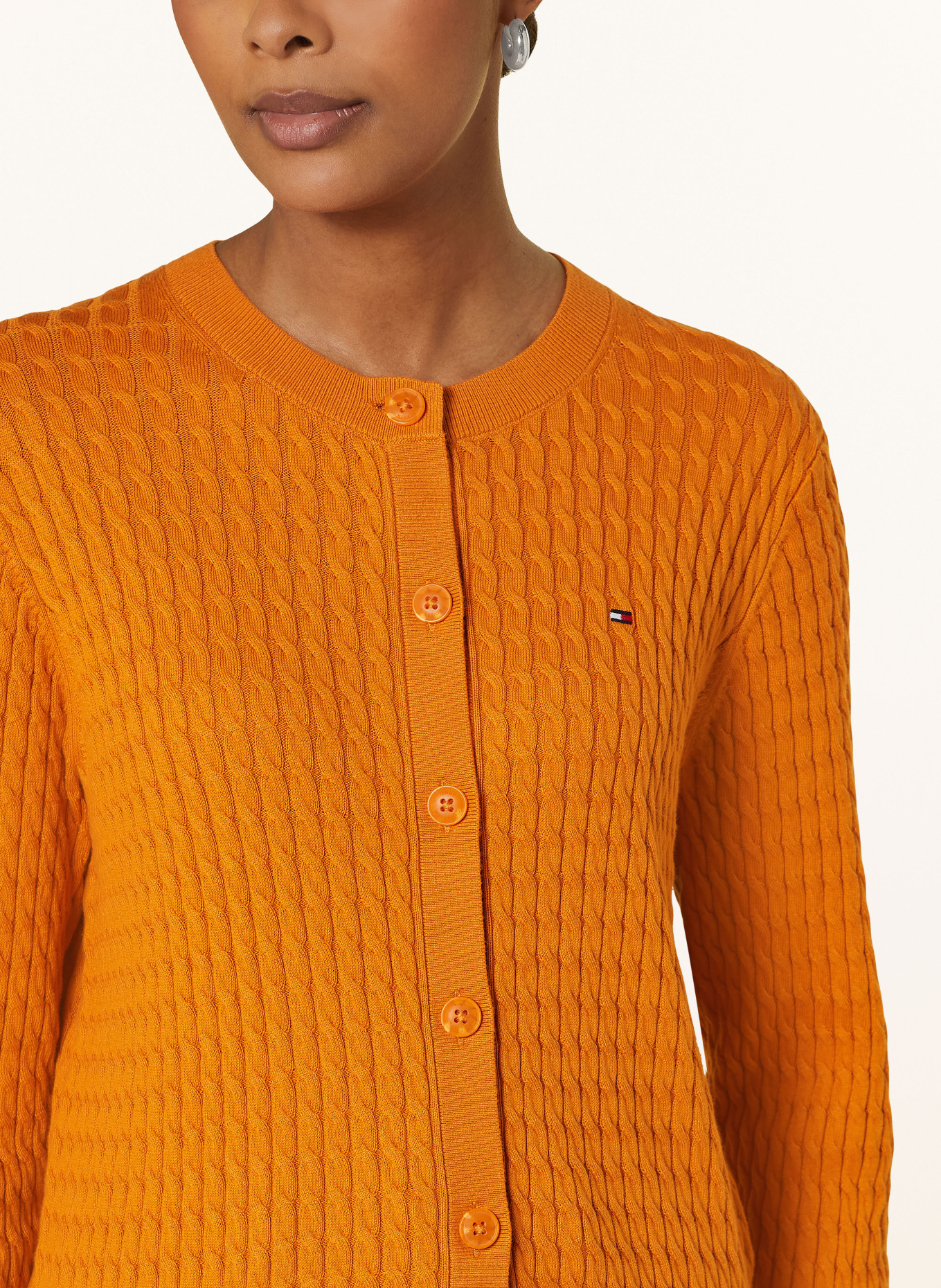 TOMMY HILFIGER Strickjacke: DUNKELORANGE