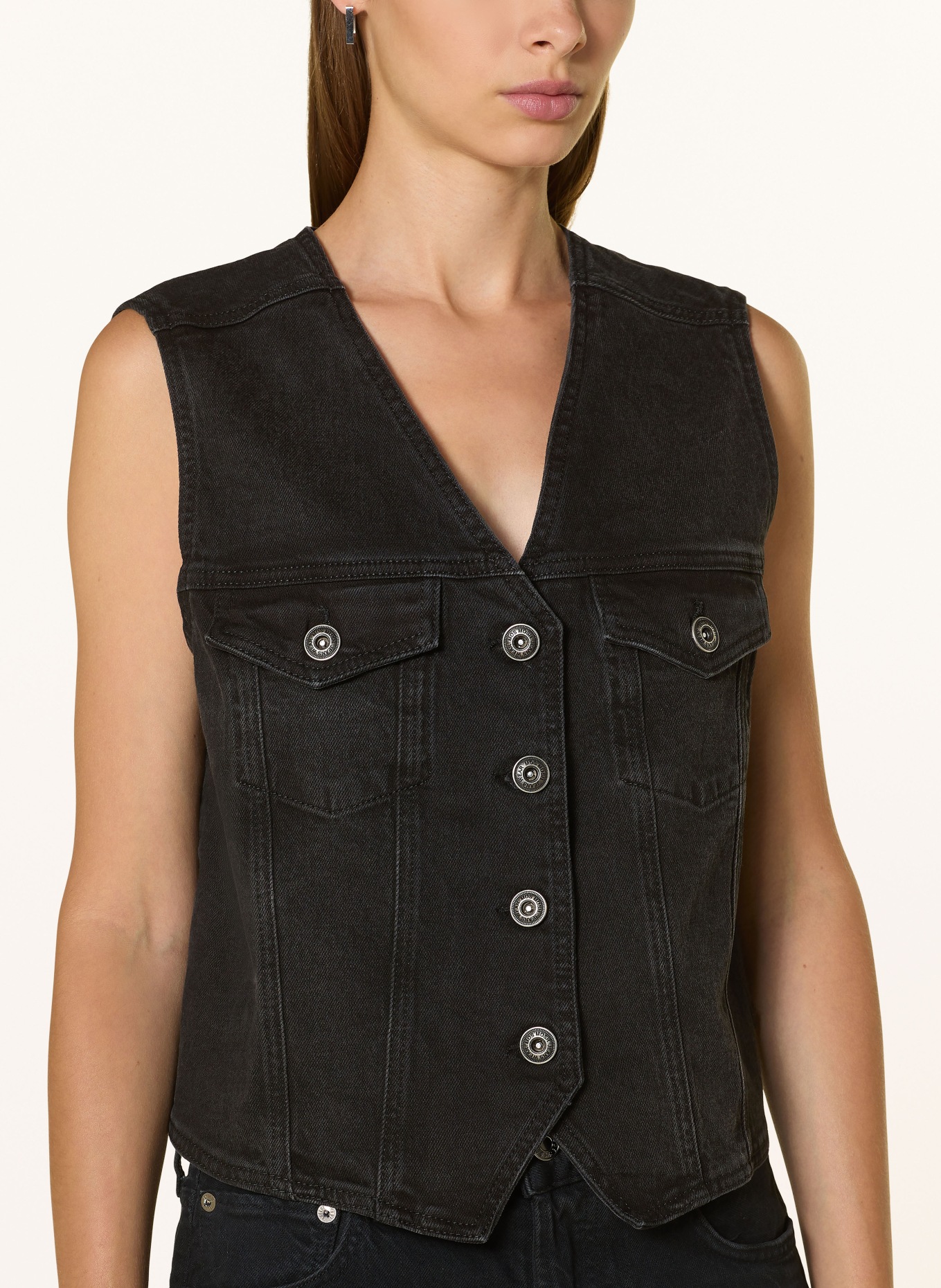 MOS MOSH Denim vest MMCIDEN, Color: BLACK (Image 4)