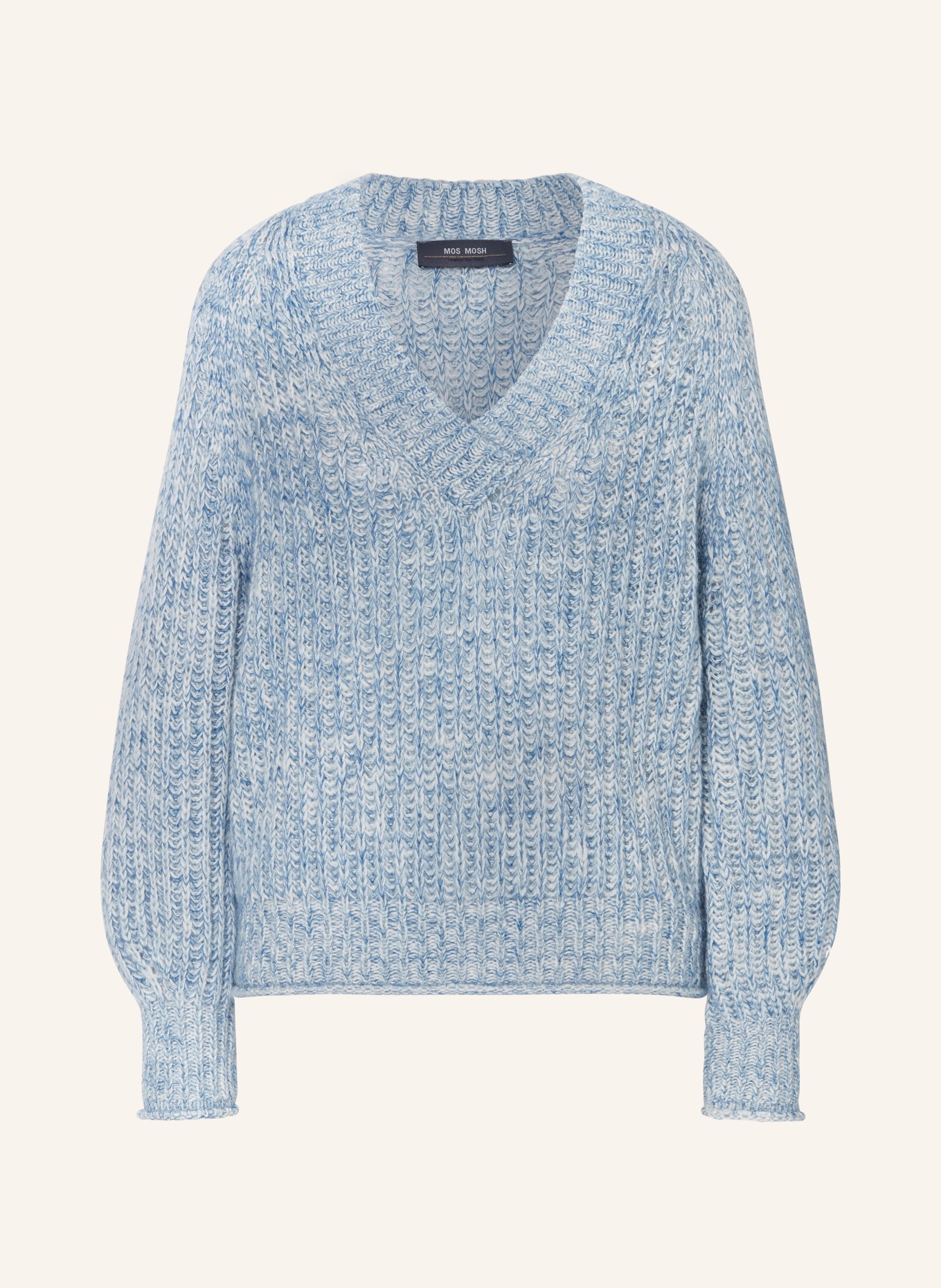 Levi's Plus T-shirt a costine a maniche lunghe bianca a righe MMJAYLIN, Farbe: HELLBLAU (Bild 1)