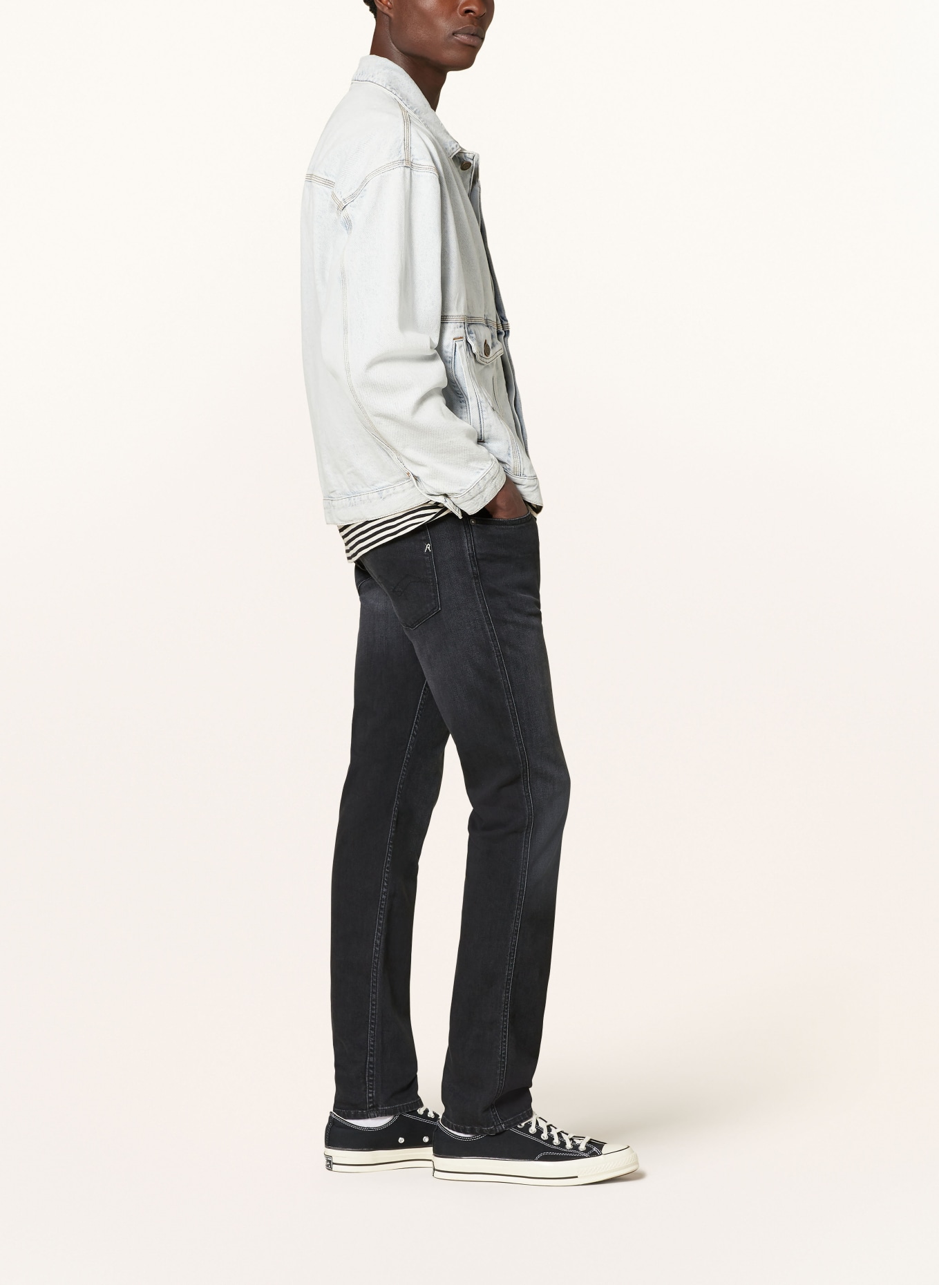 REPLAY Jeansy ANBASS slim fit: 098 BLACK