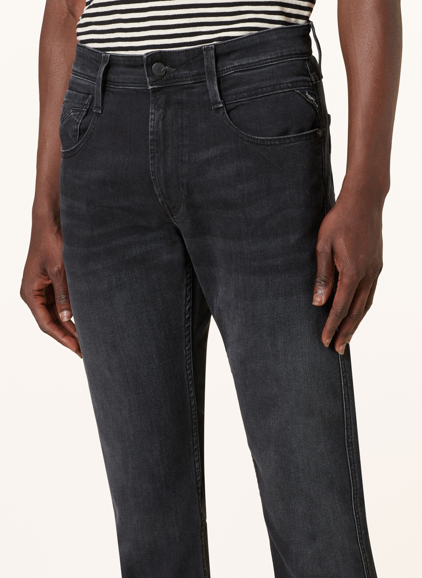 REPLAY Jeansy ANBASS slim fit: 098 BLACK