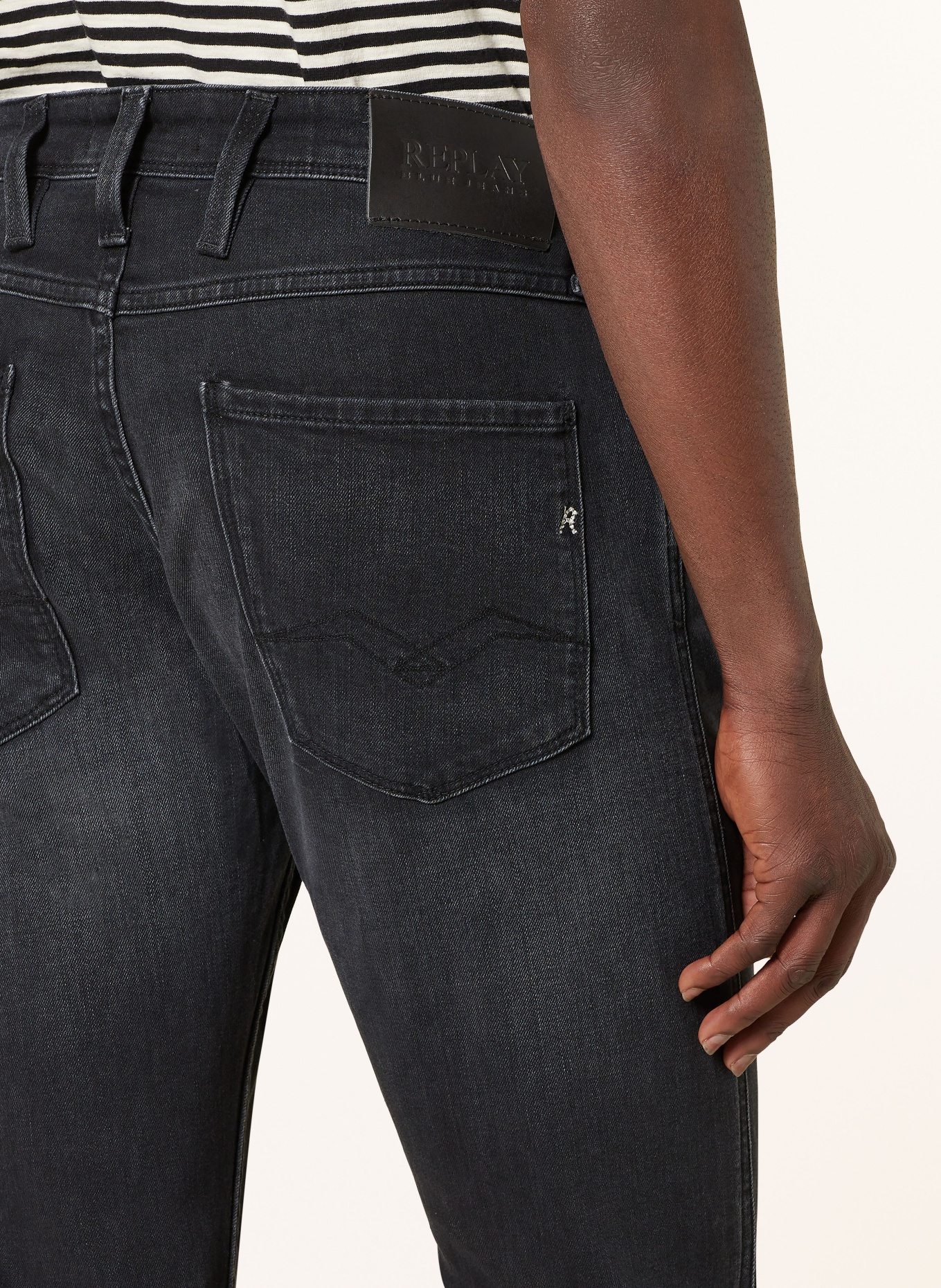 REPLAY Jeansy ANBASS slim fit: 098 BLACK