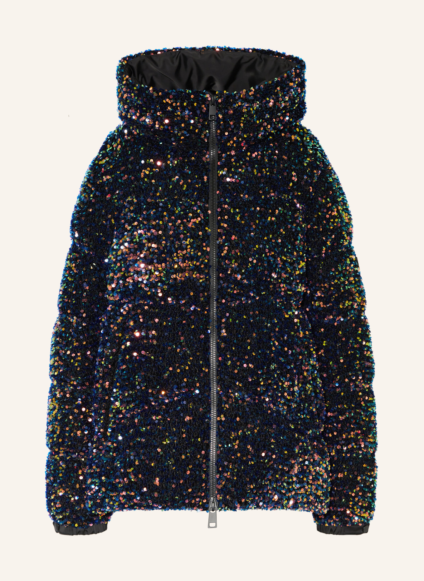 MILESTONE Down jacket MSRAINBOW with sequins in black red