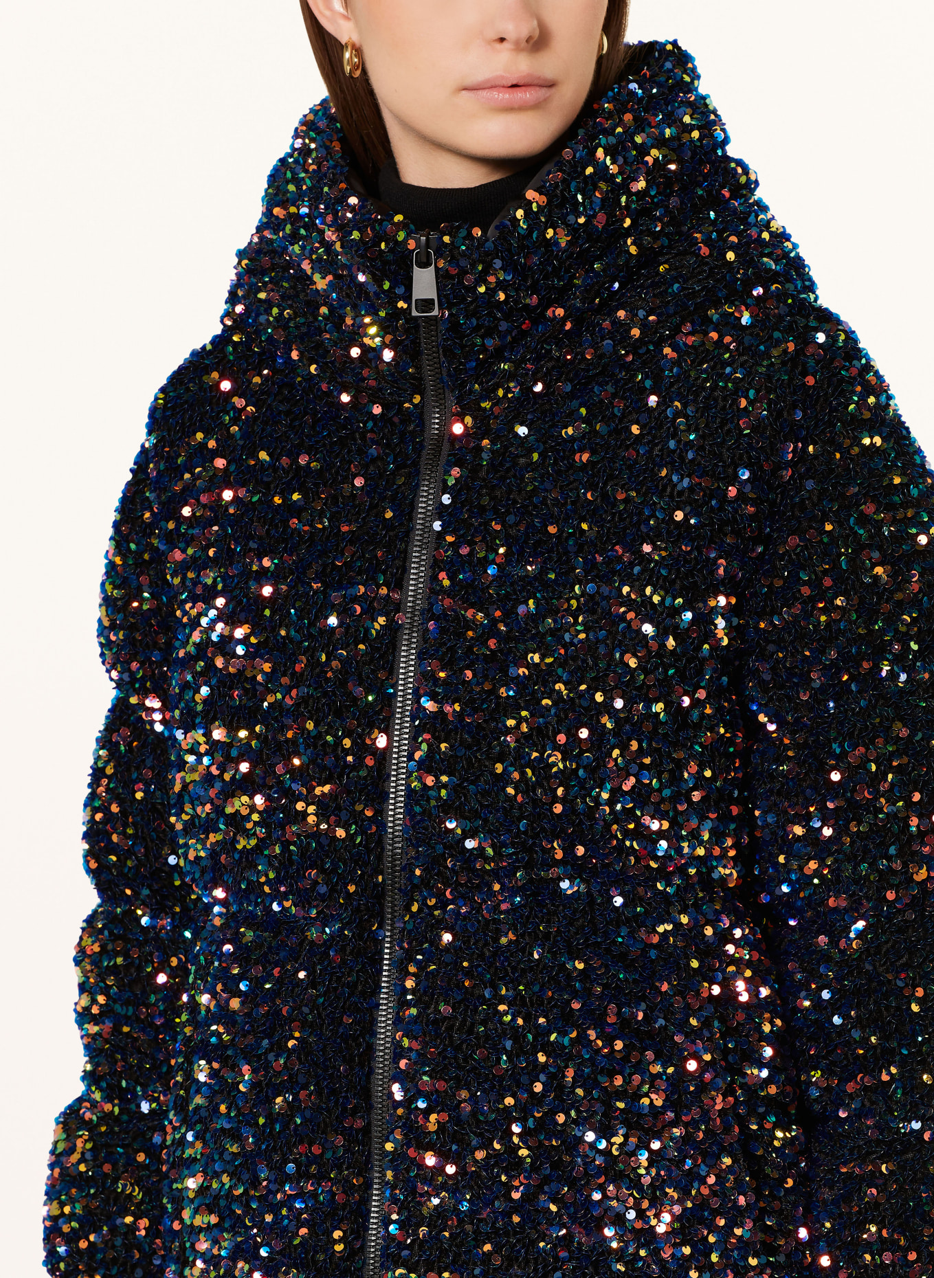 MILESTONE Down jacket MSRAINBOW with sequins in black red