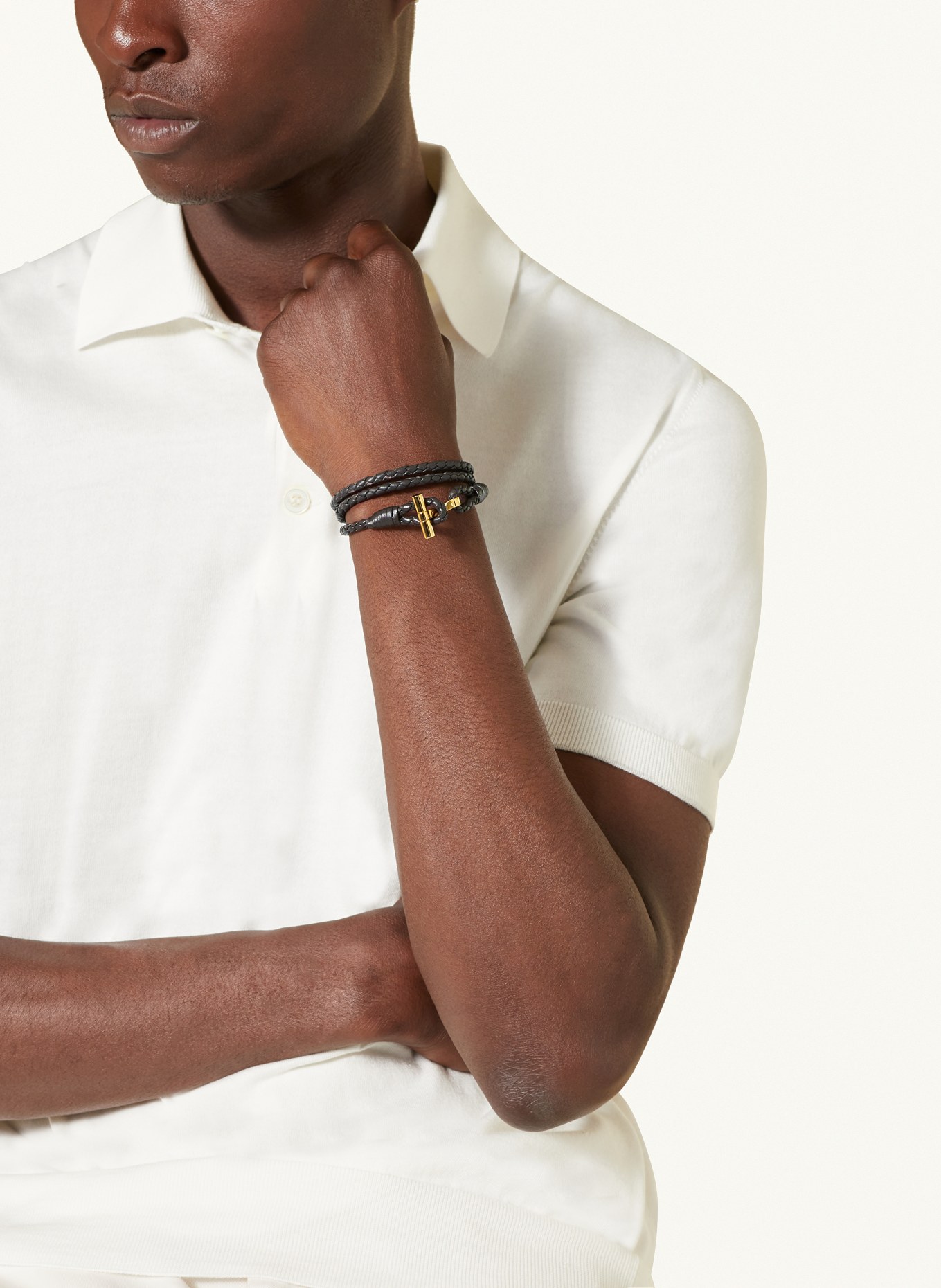 Tom ford woven leather bracelet discount