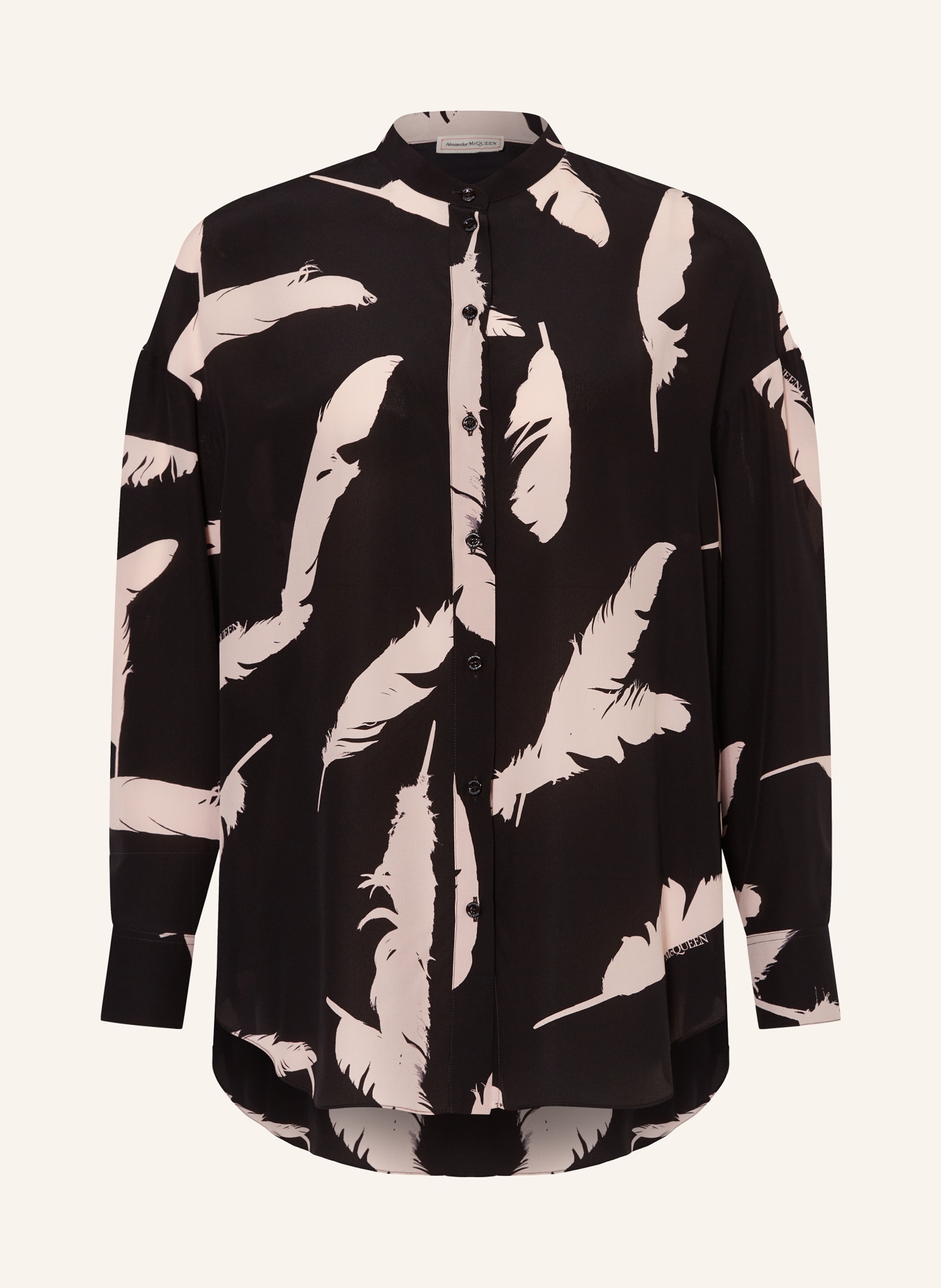 McQUEEN Seidenbluse: SCHWARZ / HELLROSA