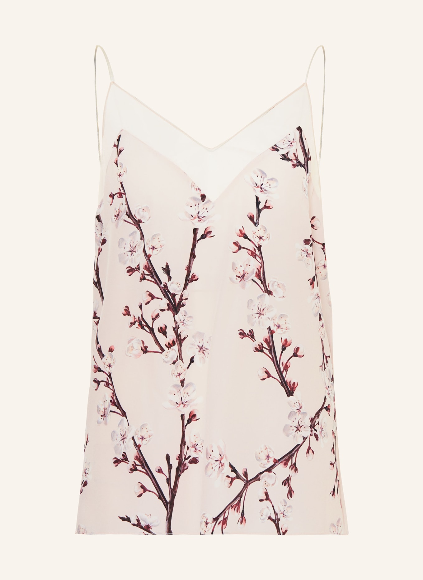 McQUEEN Seidentop: ROSÉ/ DUNKELROT/ HELLGRAU