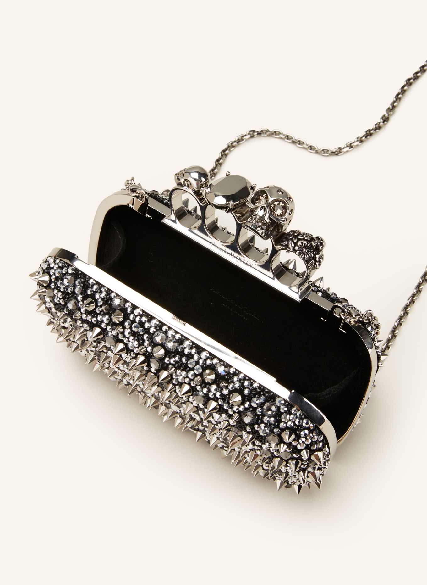 Alexander mcqueen gold clutch store