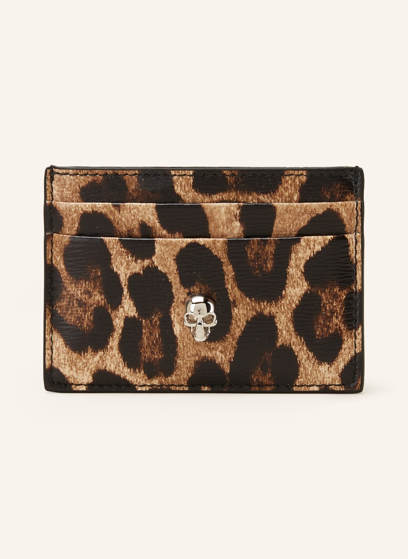 Alexander McQUEEN Card case SKULL in black light brown