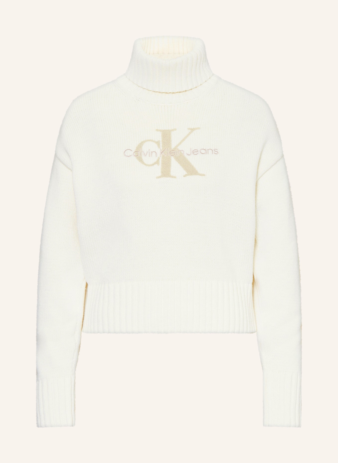 Calvin Klein Jeans Turtleneck sweater in ecru