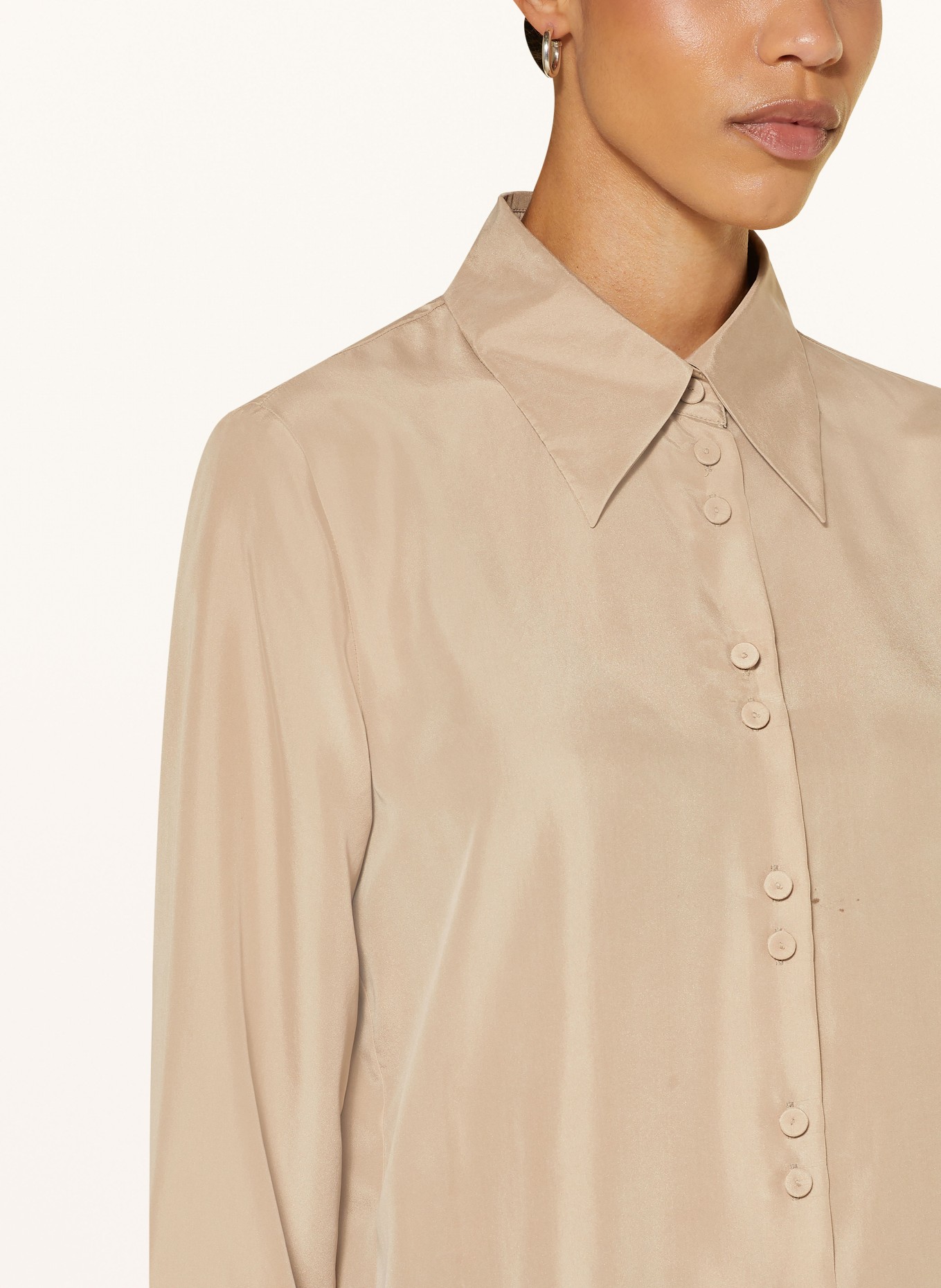 LUISA CERANO Shirt blouse in silk, Color: BEIGE (Image 4)