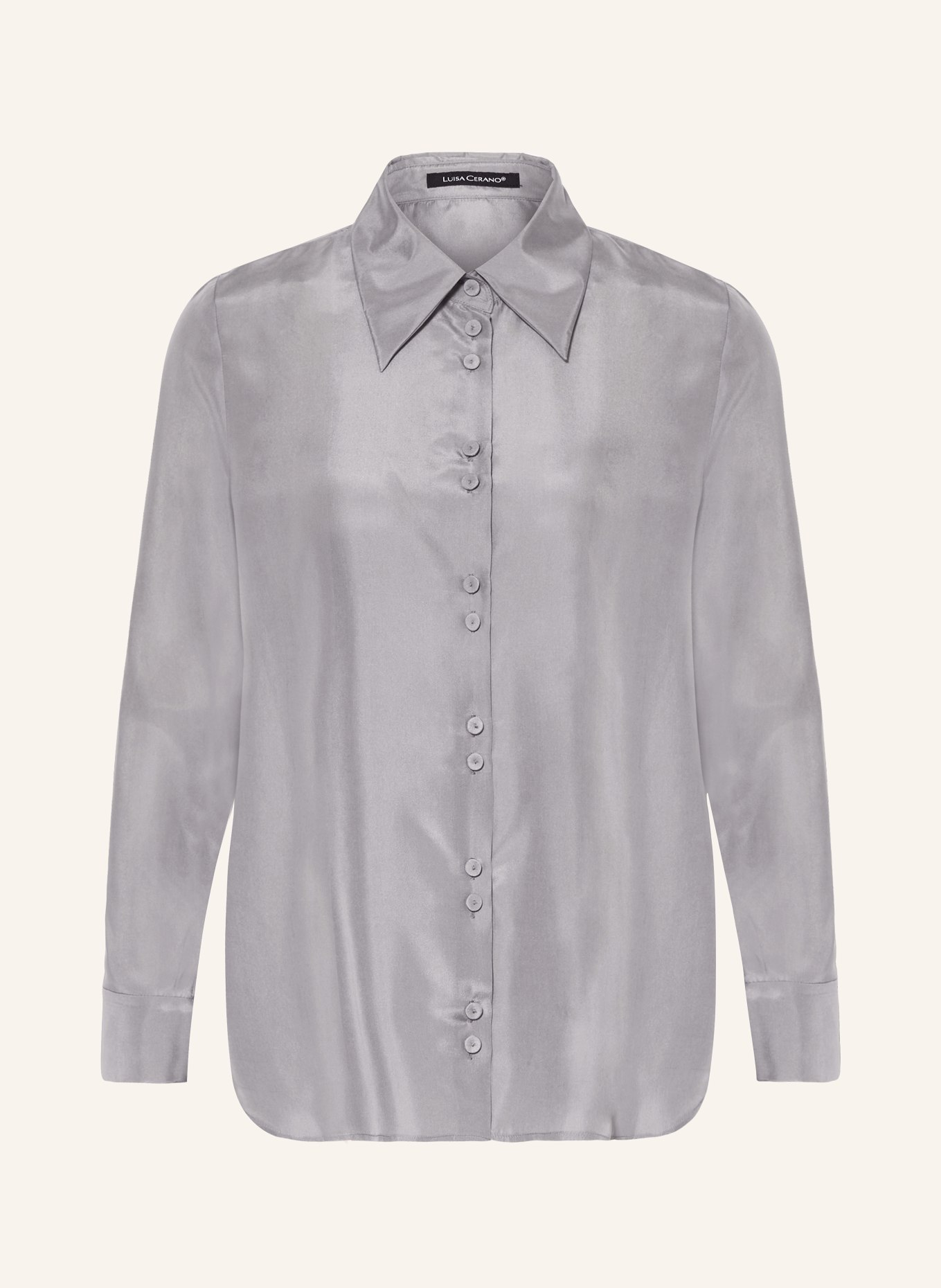 LUISA CERANO Košilová halenka z hedvábí: ŠEDÁ