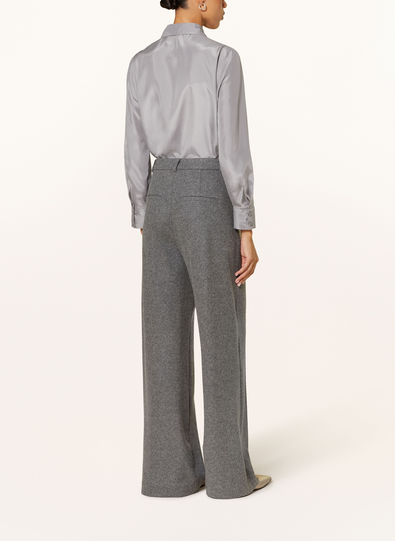 LUISA CERANO Košilová halenka z hedvábí: ŠEDÁ