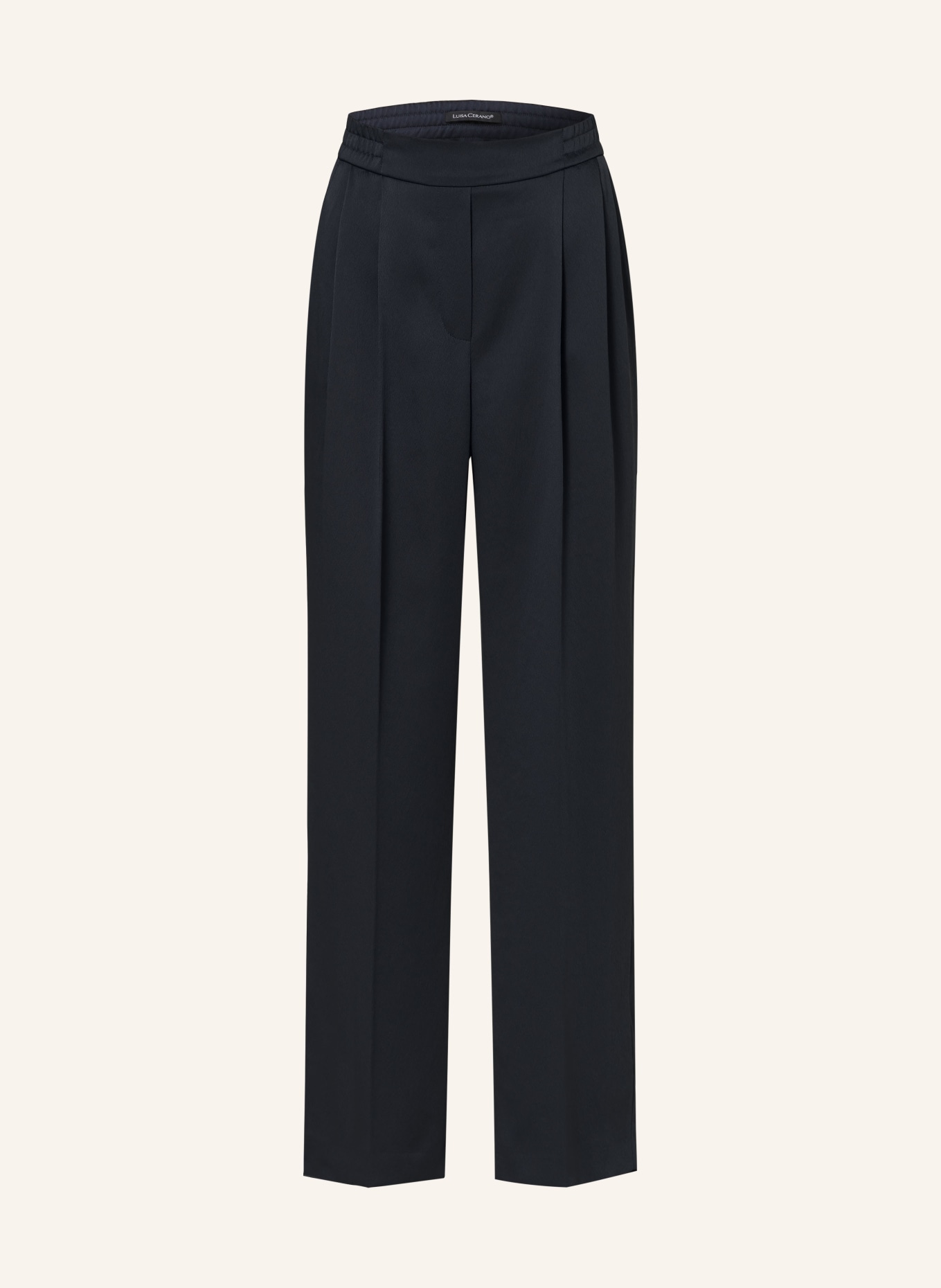 LUISA CERANO Wide leg trousers in satin, Color: DARK BLUE (Image 1)