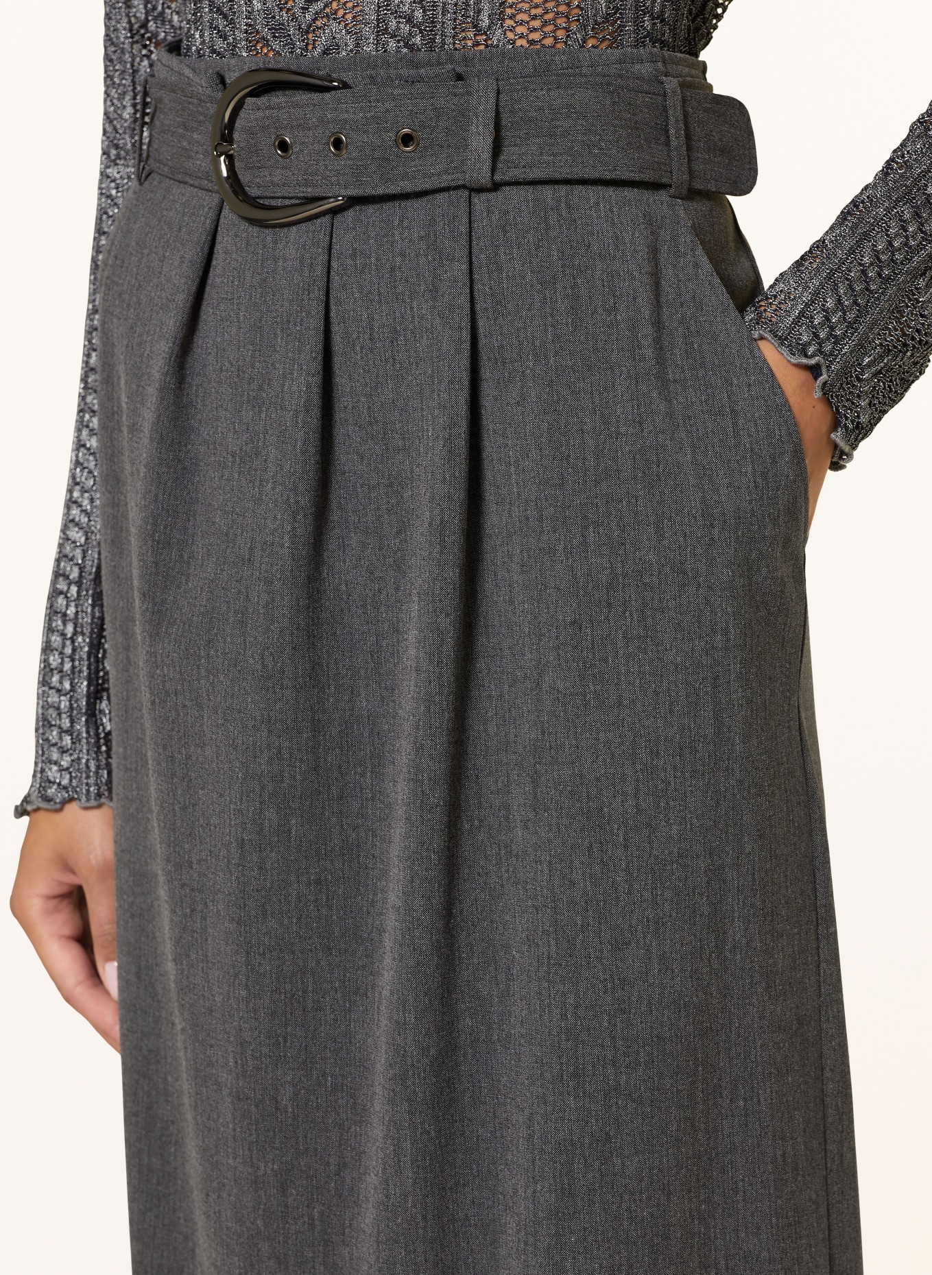 LUISA CERANO Paperbag skirt, Color: DARK GRAY (Image 4)