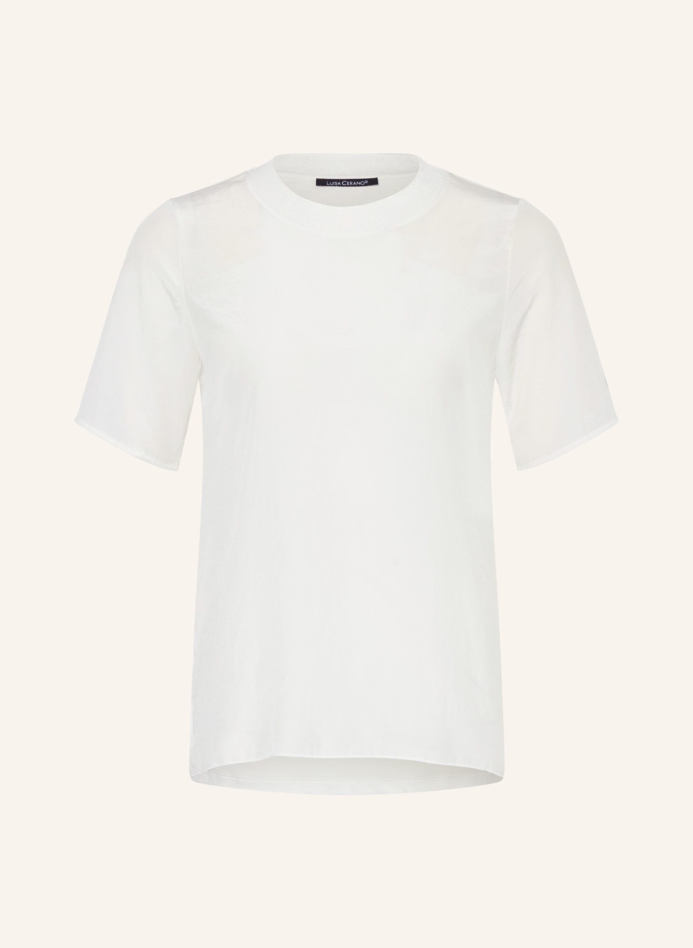 LUISA CERANO T-shirt in mixed materials, Color: WHITE (Image 1)