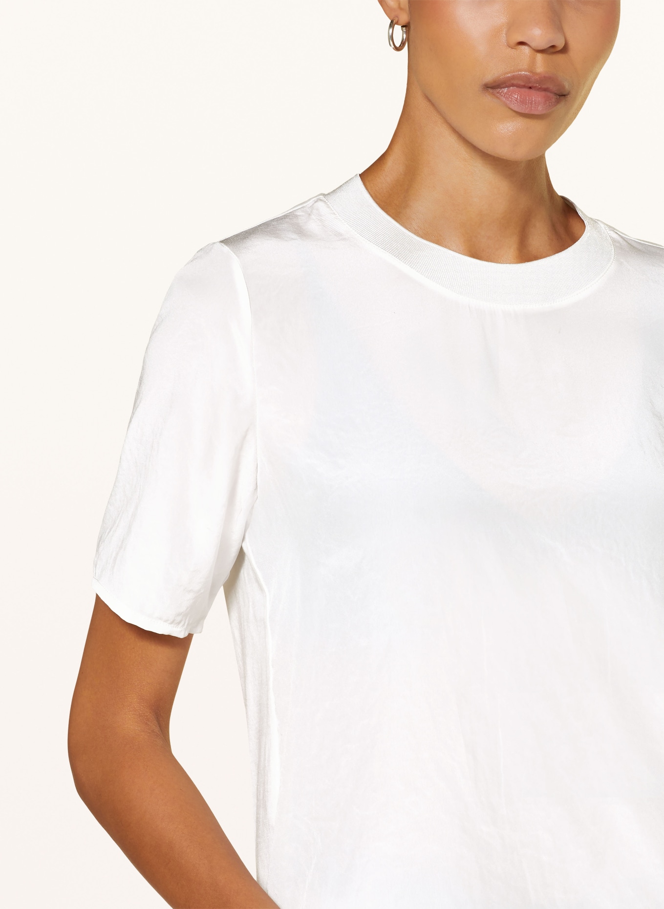 LUISA CERANO T-shirt in mixed materials, Color: WHITE (Image 4)