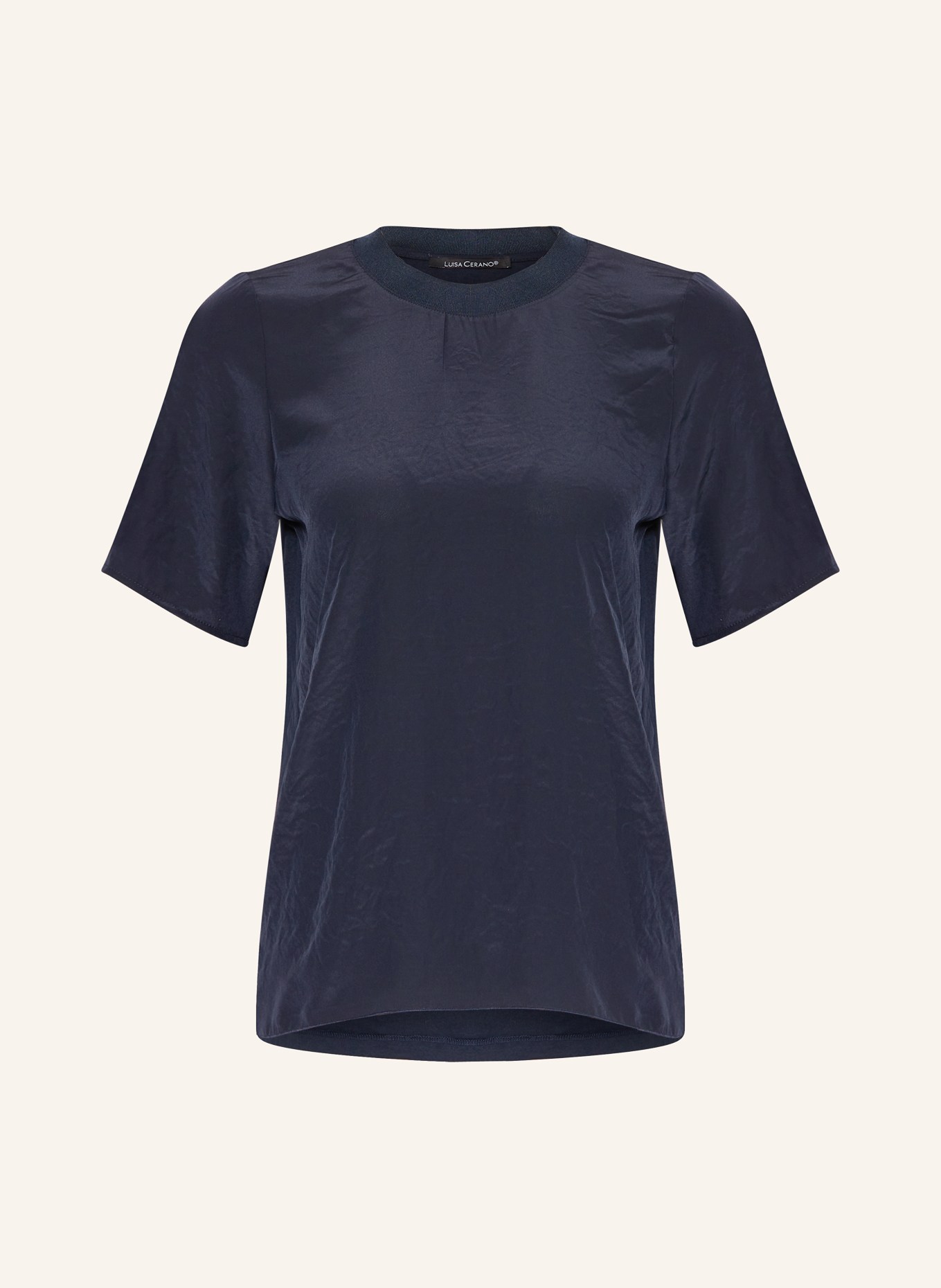 LUISA CERANO T-Shirt im Materialmix, Farbe: DUNKELBLAU (Bild 1)