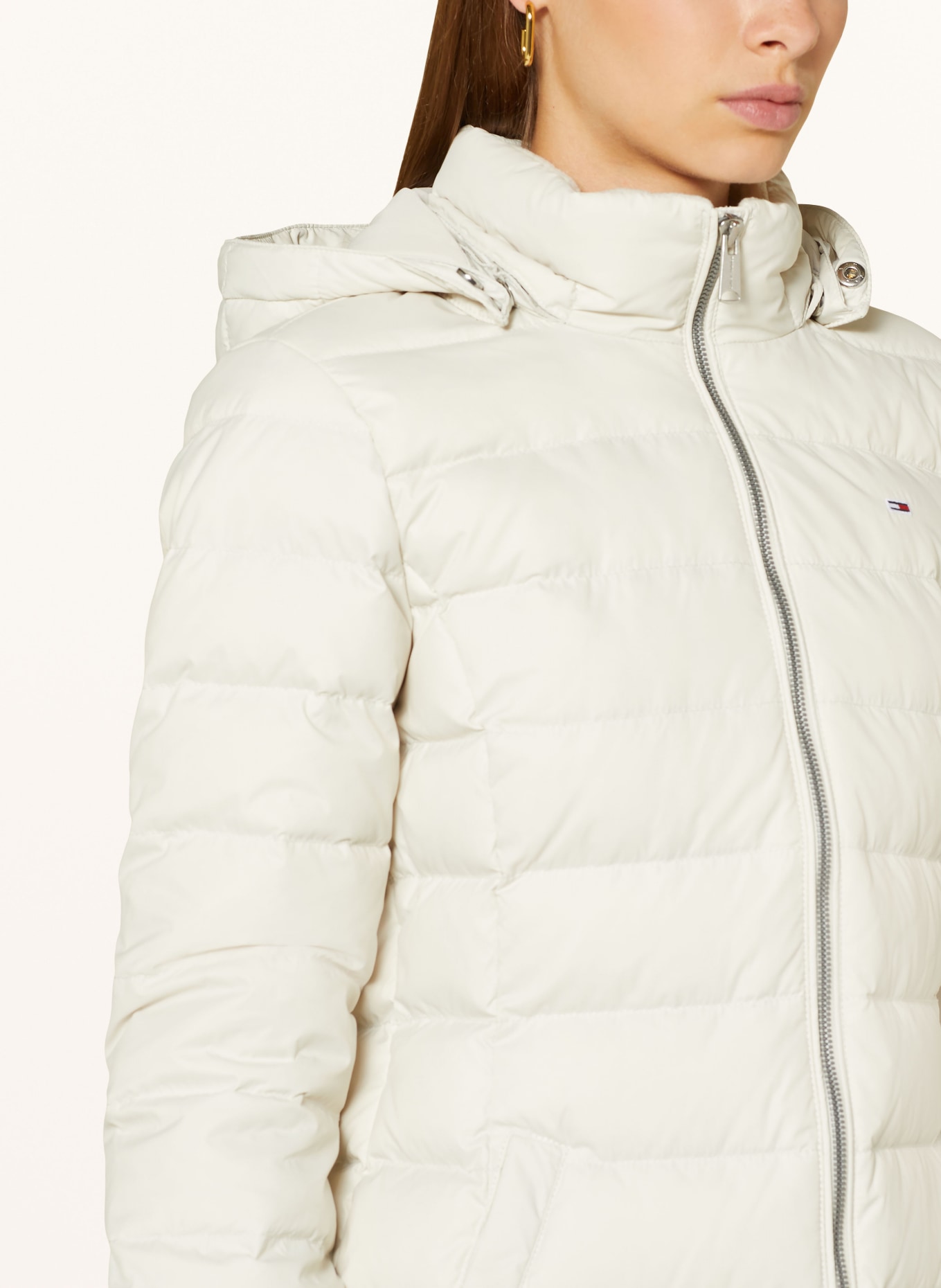 TOMMY JEANS Daunenmantel mit abnehmbarem Kunstfell: ECRU