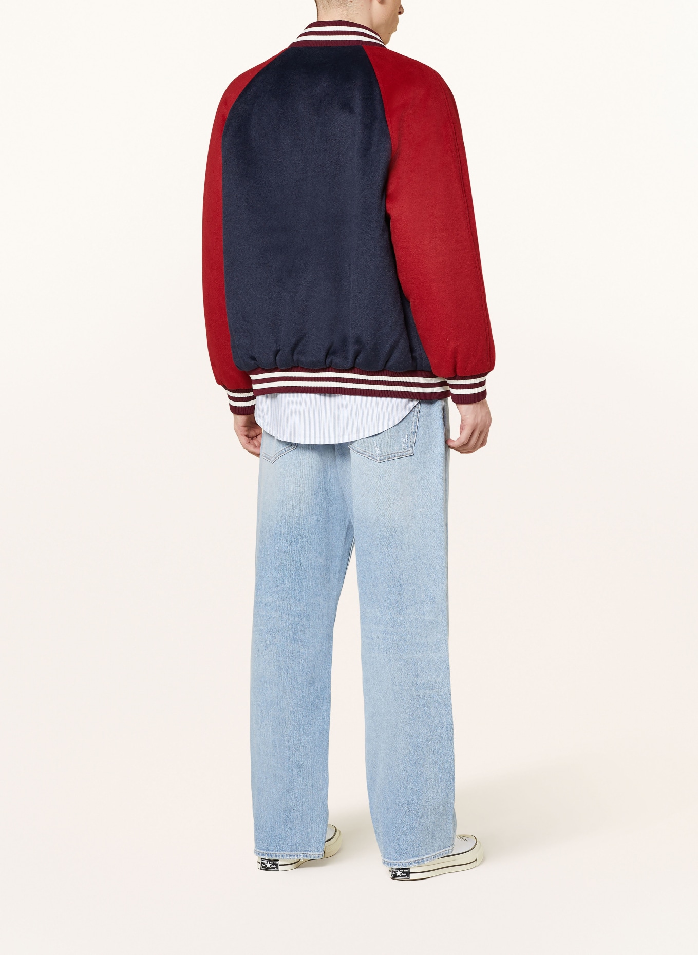 TOMMY JEANS College-Jacke: DUNKELBLAU / DUNKELROT