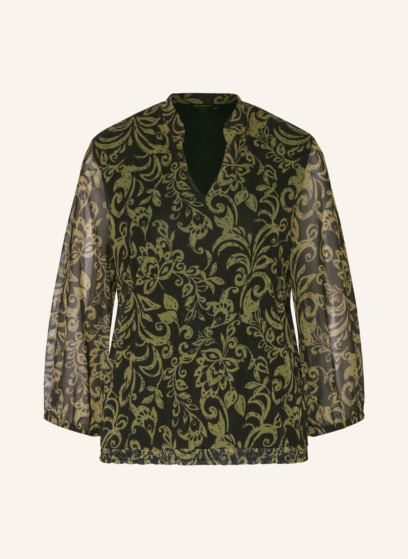 MORE & MORE Shirt blouse, Color: BLACK/ OLIVE (Image 1)