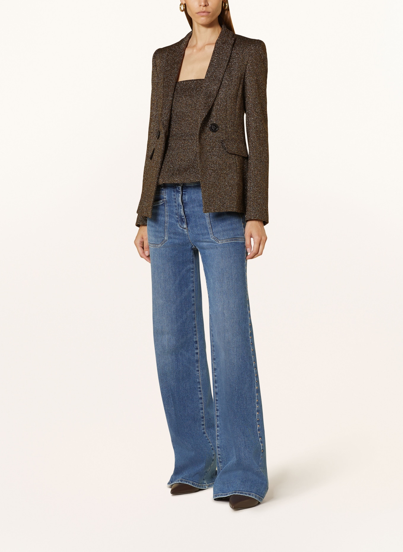 LUISA CERANO Blazer with glitter thread, Color: GOLD (Image 2)