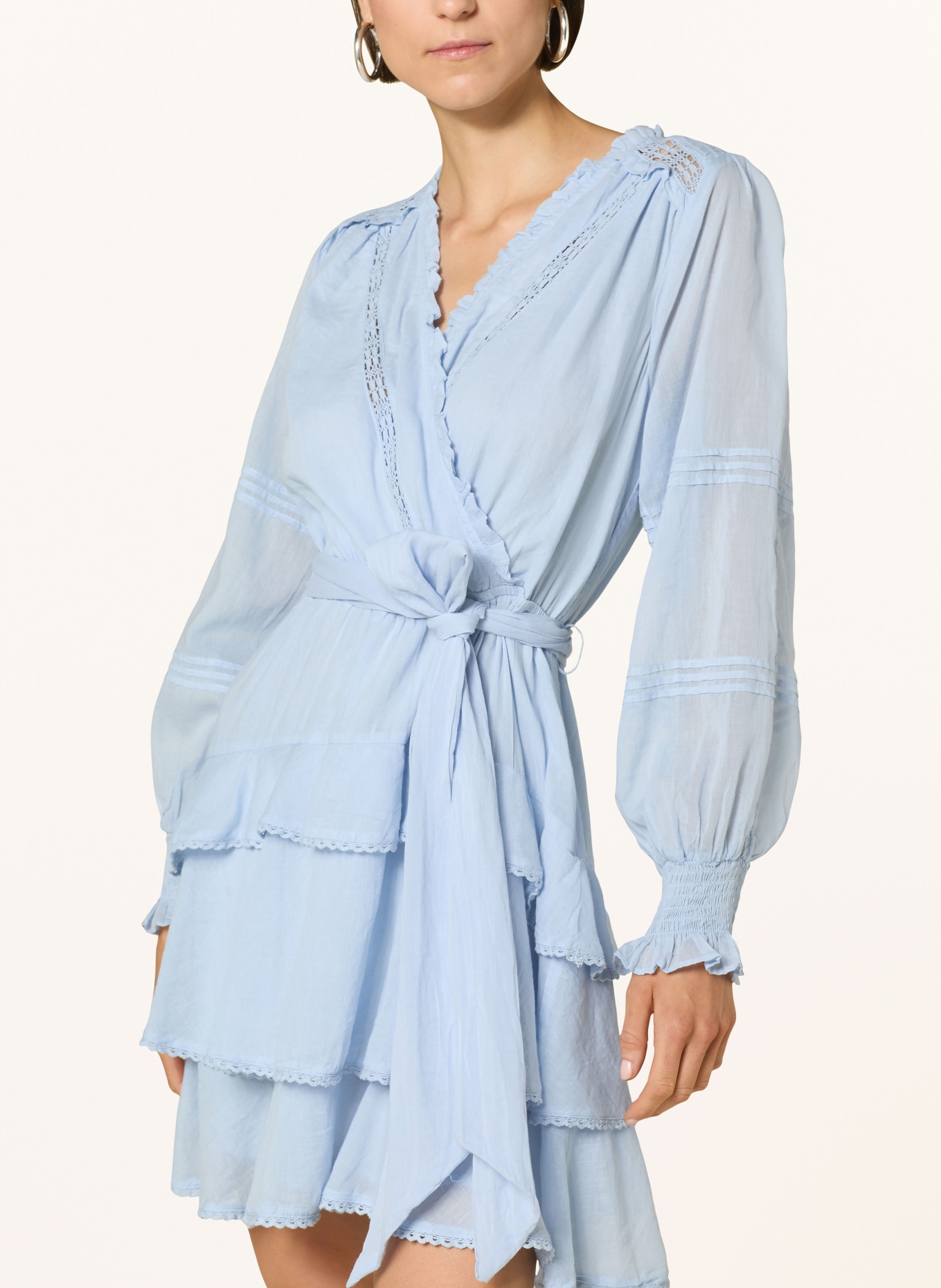 NEO NOIR Dress ADA S with frills, Color: LIGHT BLUE (Image 4)